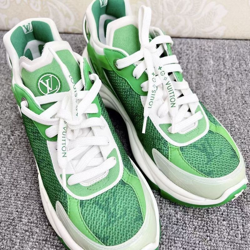 Louis Vuitton Louis Vuitton Run 55 Green White Sneakers -2508 Size US 7 / IT 37 - 6 Thumbnail