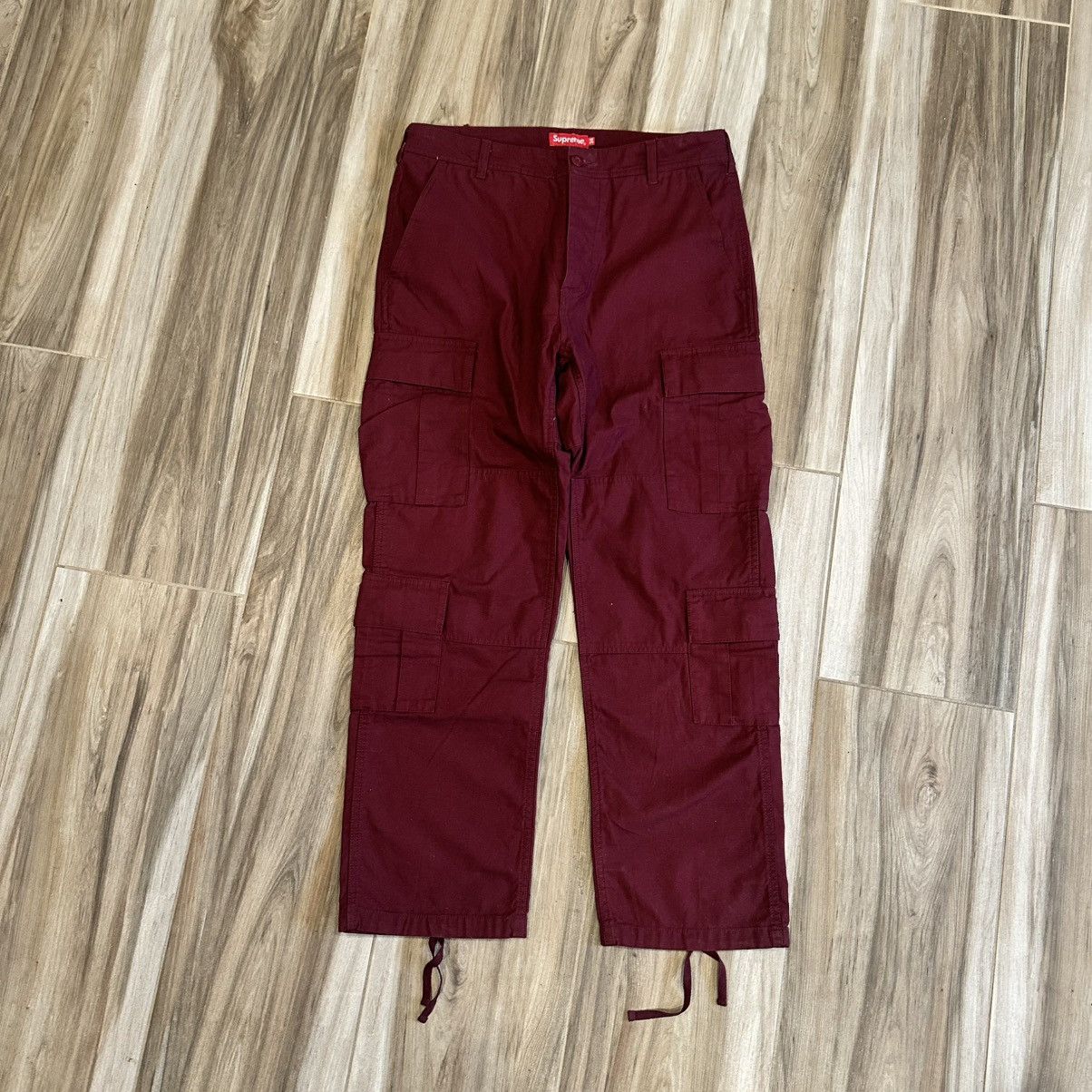 Supreme Burgundy Supreme Double Cargo Pants Size US 34 / EU 50 - 1 Thumbnail