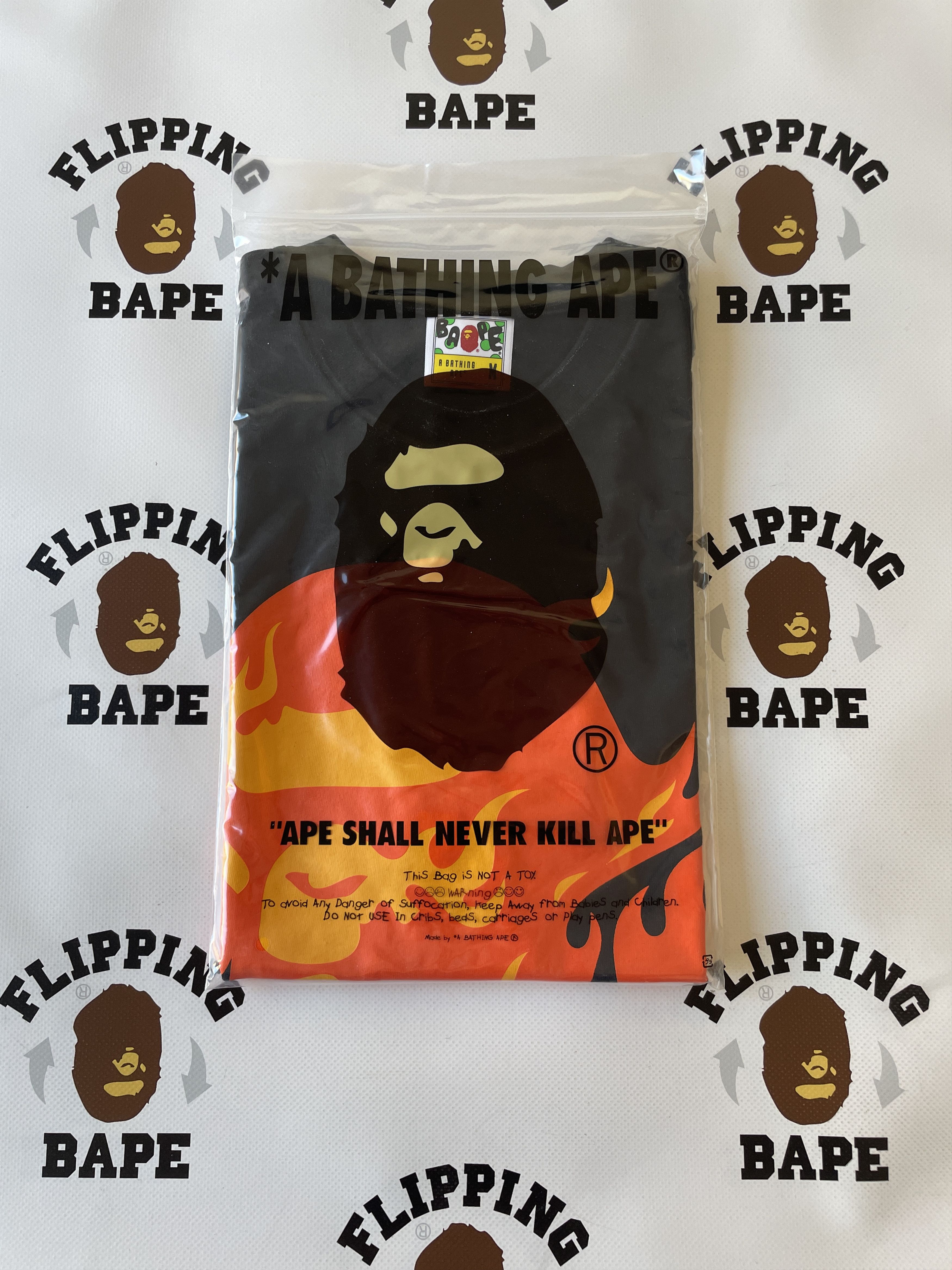 Bape BAPE FLAME APE HEAD TEE Size US XL / EU 56 / 4 - 8 Thumbnail