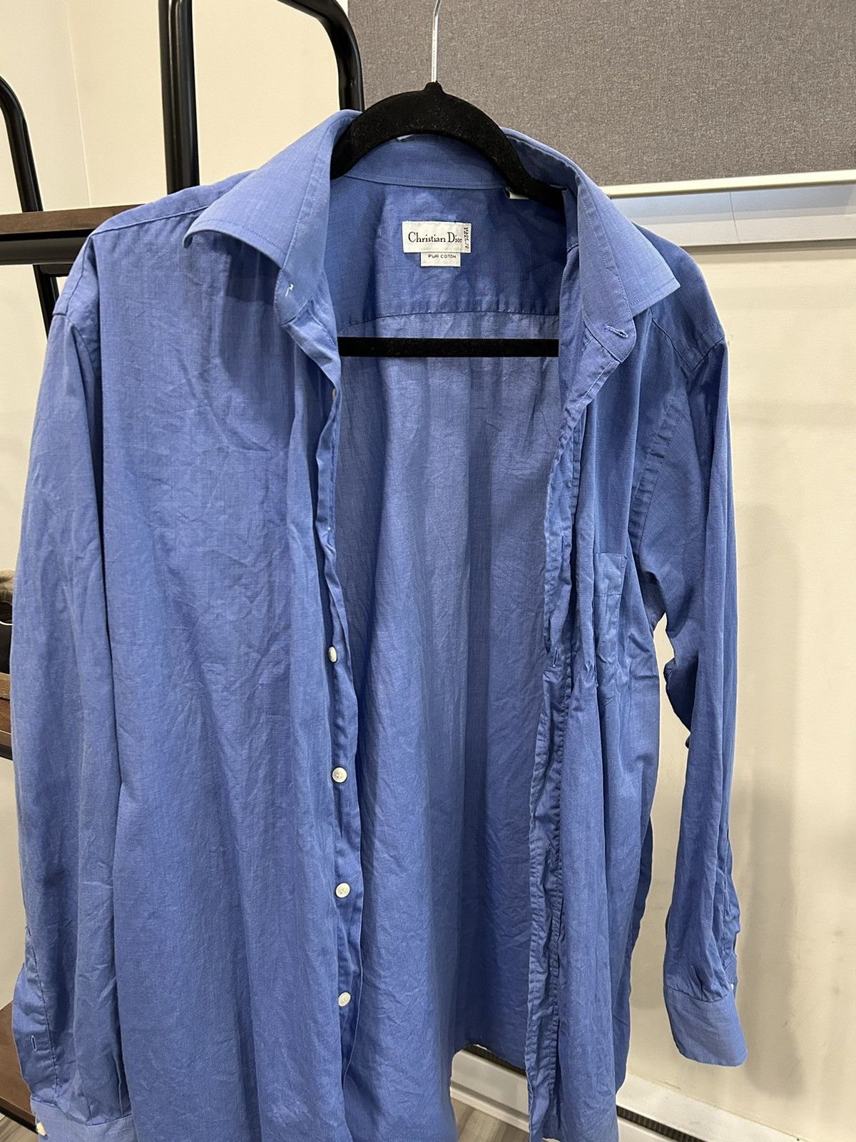 image of Christian Dior Monsieur Vintage Christian Dior Button Up in Blue, Men's (Size Small)