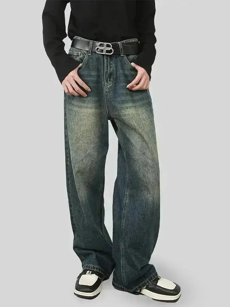 Japanese Brand Retro Blue Loose Wide Leg Jeans Size US 30 / EU 46 - 2 Thumbnail