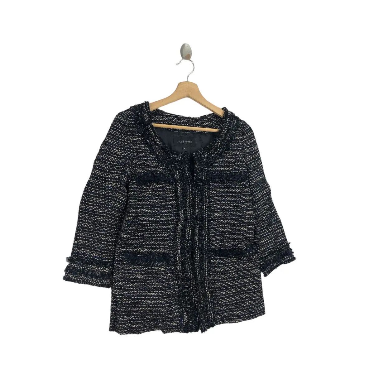 Jil Stuart Vintage JILL STUART NY New York Houndstooth Tweed Jacket Size S / US 4 / IT 40 - 3 Thumbnail