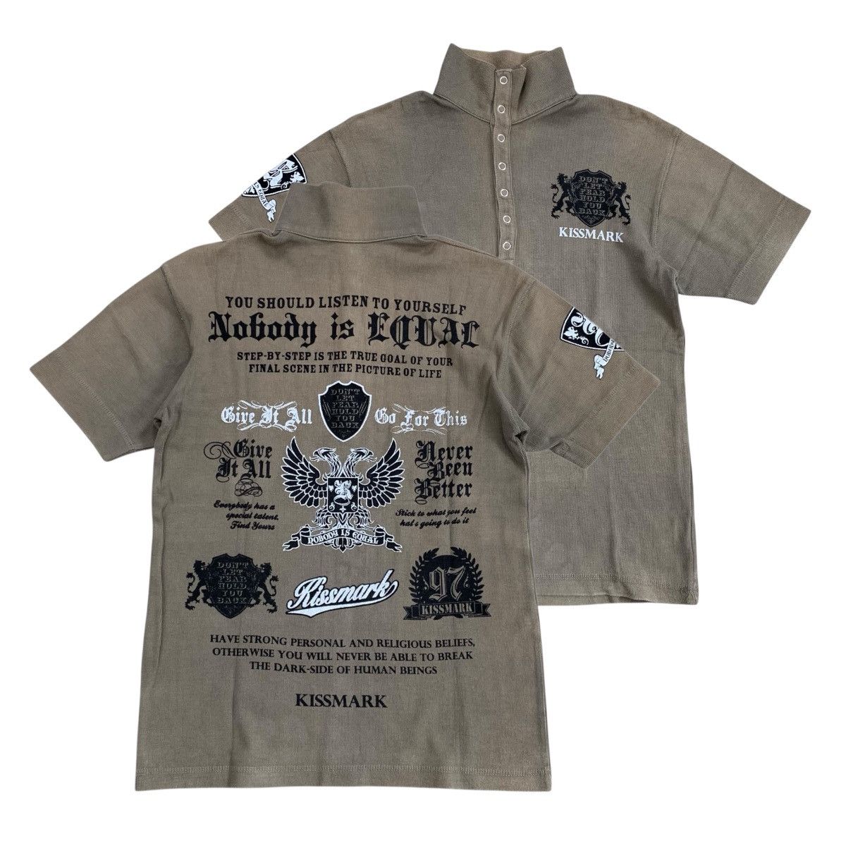 Japanese Brand 2000’s Kissmark Poem Style Polo Shirt Size US L / EU 52-54 / 3 - 1 Thumbnail