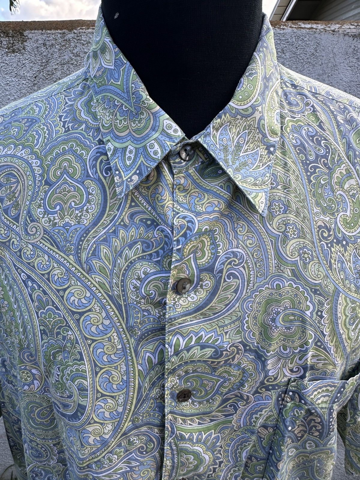 Tori Richard PreOwned Tori Richard Hawaiian Print Blue/Green Men's XL Size US XL / EU 56 / 4 - 3 Thumbnail