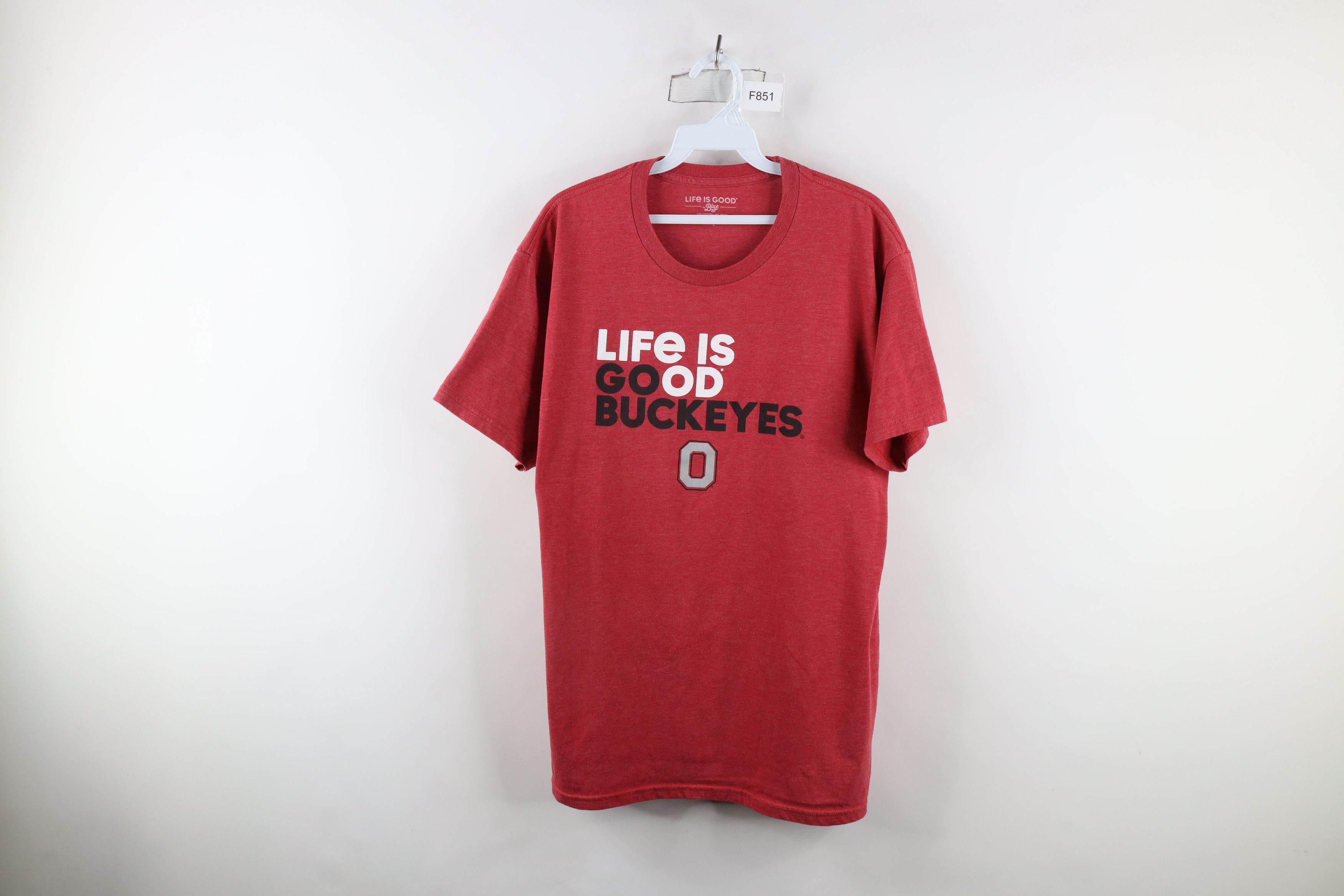 Vintage Life Is Good Ohio State University Go Buckeyes T-Shirt Red Size US L / EU 52-54 / 3 - 1 Thumbnail