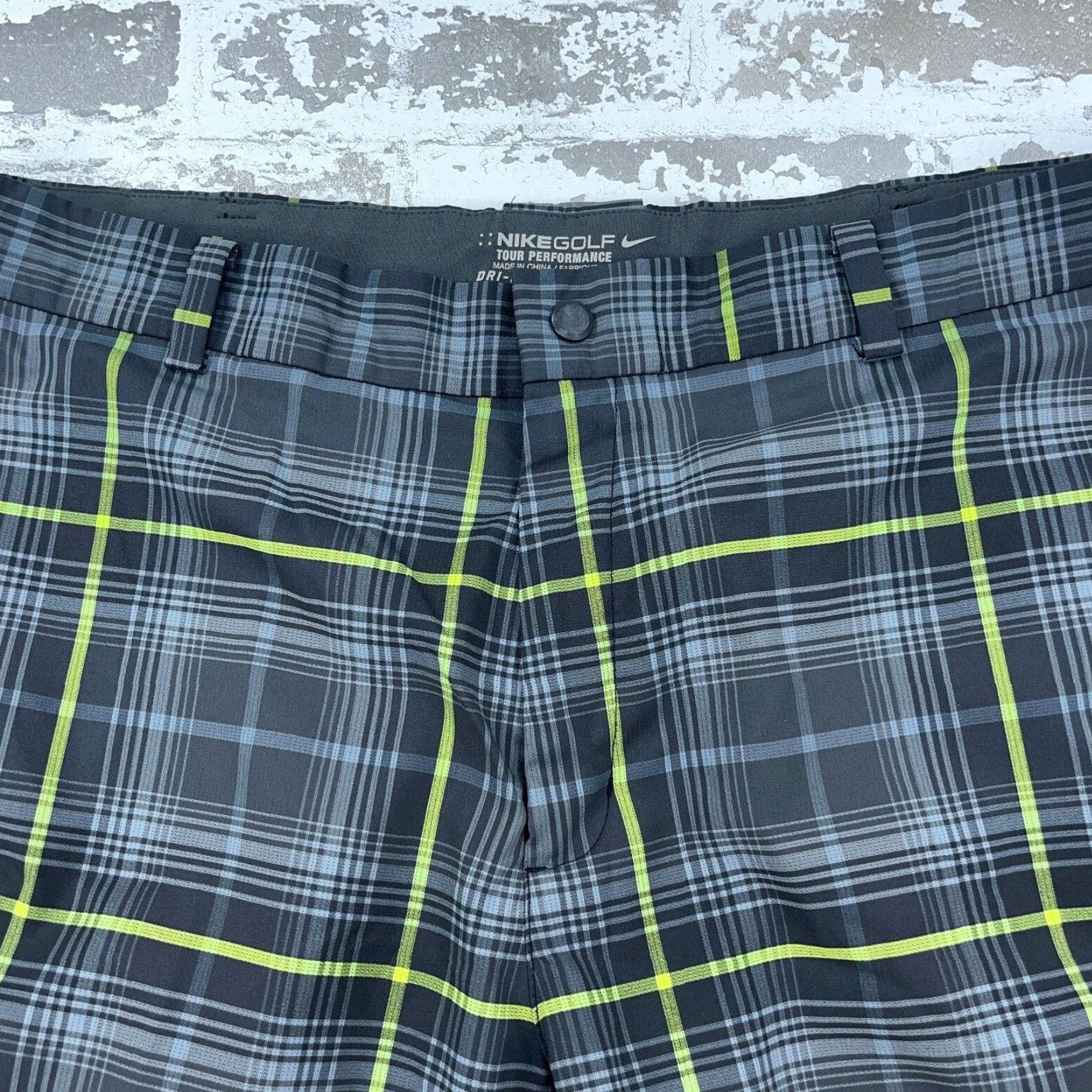 Nike Nike Chino Shorts Men 35 Gray Dri Fit Tour Performance Tartan Plaid Stretch Short Size US 35 - 4 Thumbnail