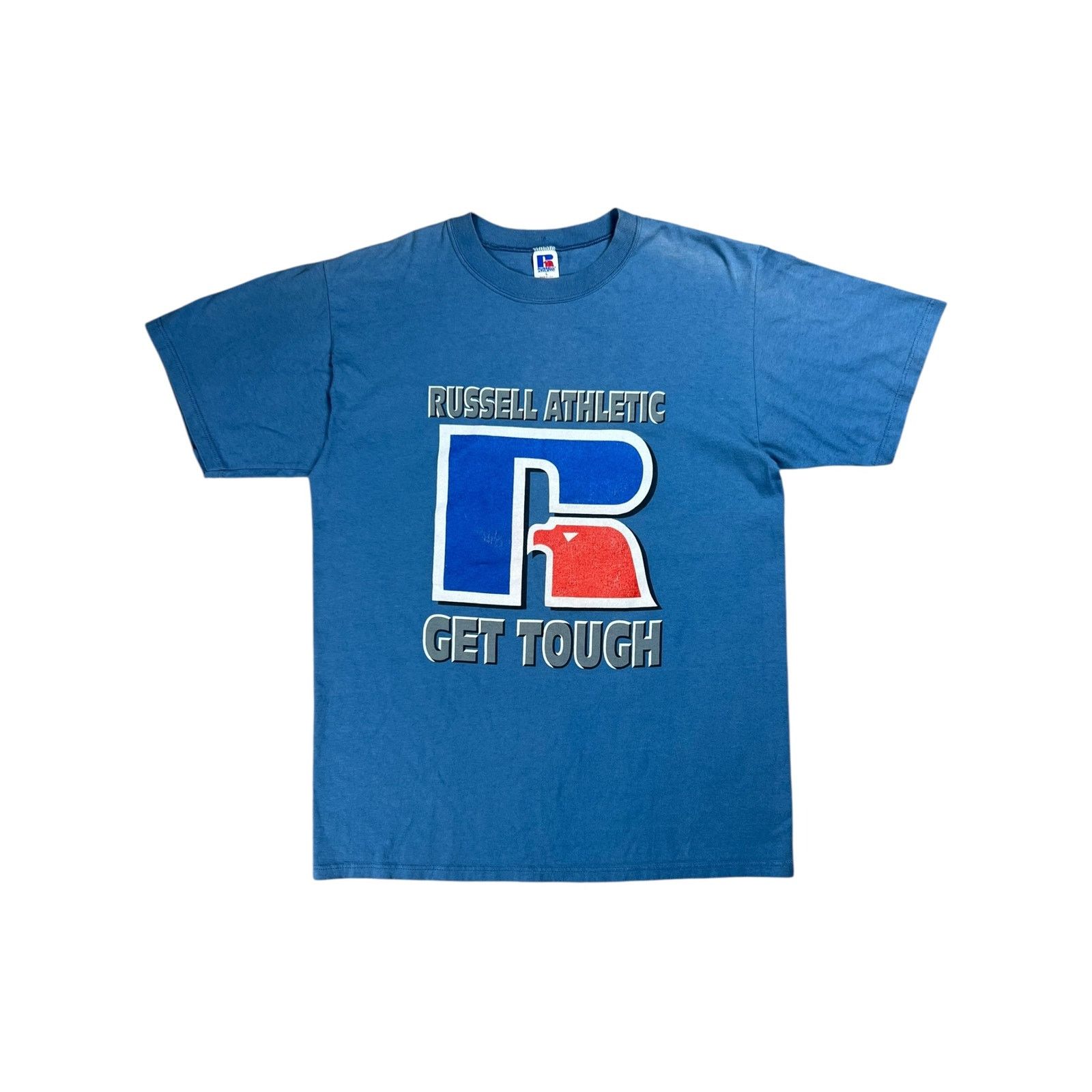 Russell Athletic × Vintage Vintage 90s Russell Athletic Get Tough promo shirt shirt tee Size US L / EU 52-54 / 3 - 1 Thumbnail