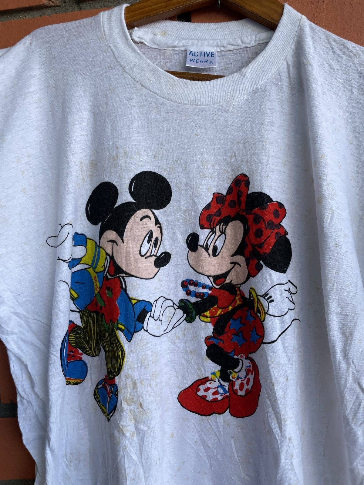 Mickey Mouse × Vintage Vintage 80’s Mickey Mouse bootleg dancing hippie retro mouse Size US L / EU 52-54 / 3 - 1 Thumbnail