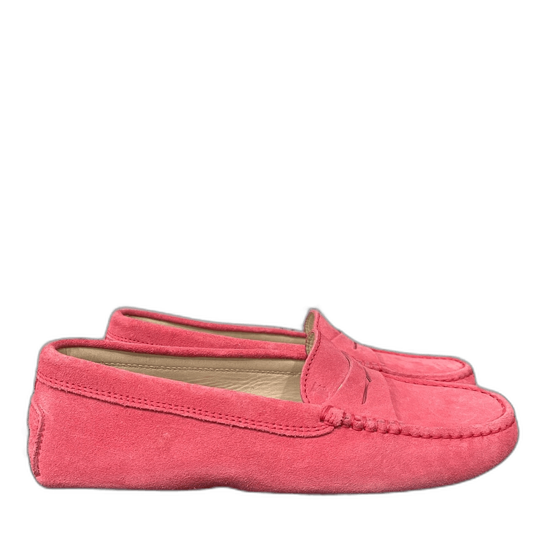 Tods Suede Loafers in Bright Pink
