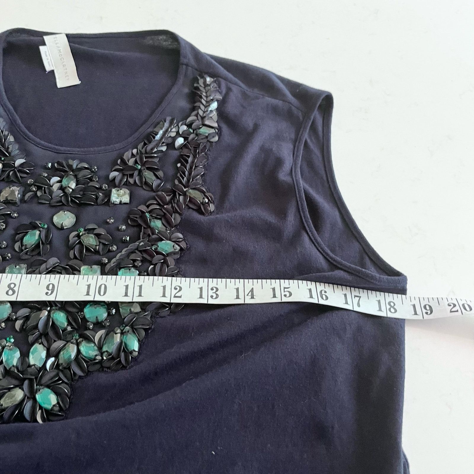 Stella McCartney STELLA MCCARTNEY Navy Embellished Jeweled Sleeveless Tunic Size M / US 6-8 / IT 42-44 - 9 Thumbnail