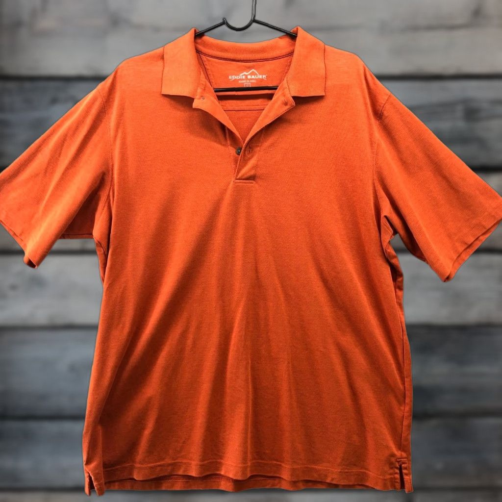Eddie Bauer Eddie Bauer Performance Polo Shirt Mens LT Orange Short Sleeve Active Pima Size US L / EU 52-54 / 3 - 1 Thumbnail