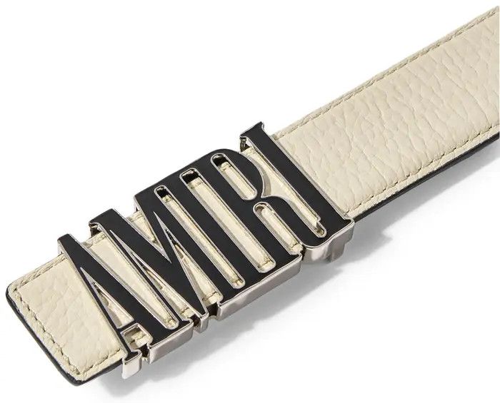 Amiri o1w1db10525 Size: 85 / Pebbled 3cm Belt in Lamb Size 34 - 3 Thumbnail