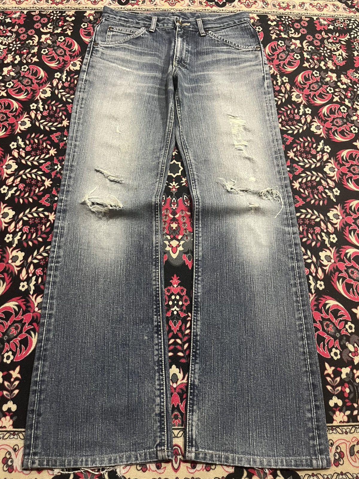 Lee ⚡️Flare⚡️Vintage Lee Riders Made in Japan Distressed Blue Jean Size US 30 / EU 46 - 1 Thumbnail