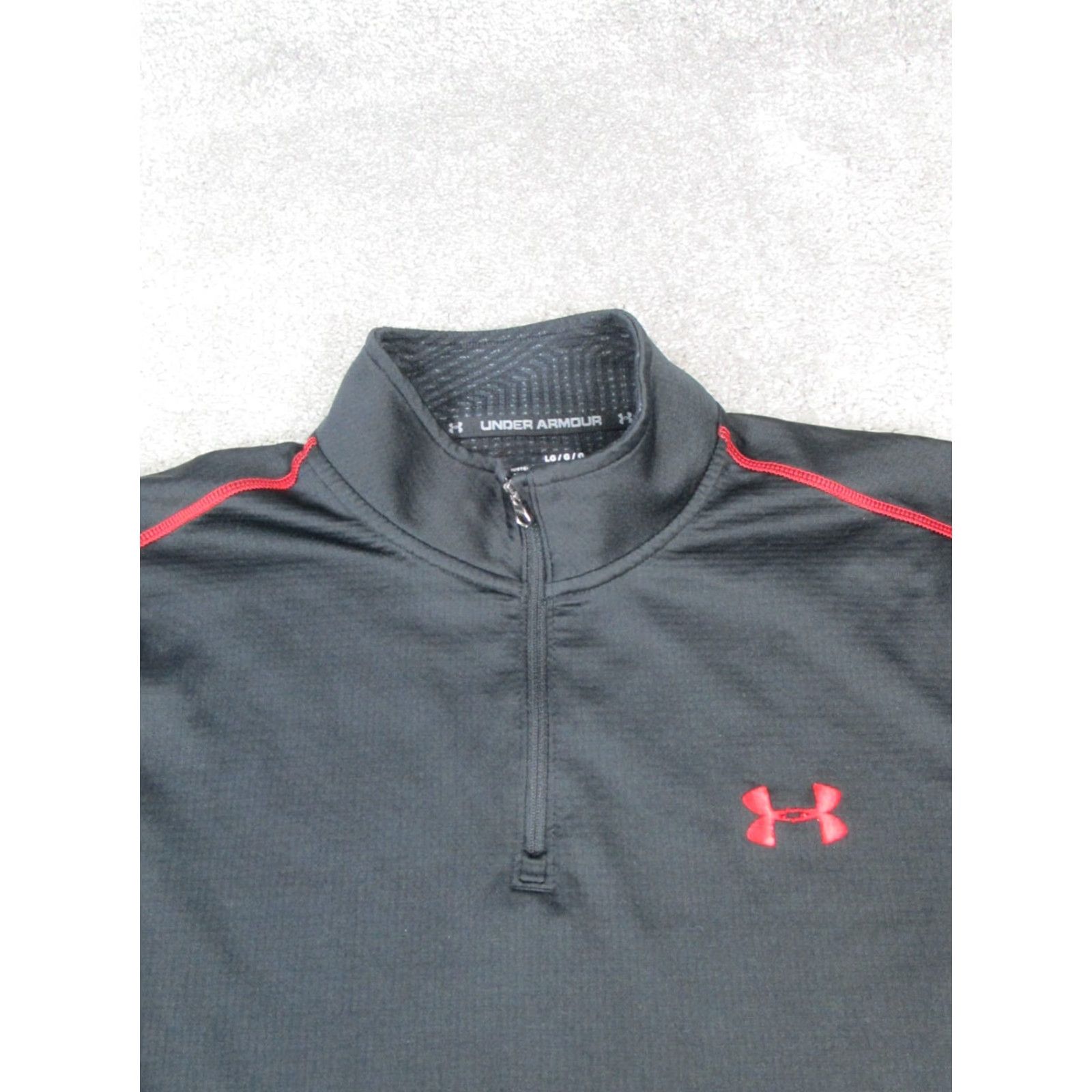 Under Armour Under Armour Sweatshirt Mens Large Black Red Coldgear Running Quarter Zip Size US L / EU 52-54 / 3 - 2 Thumbnail
