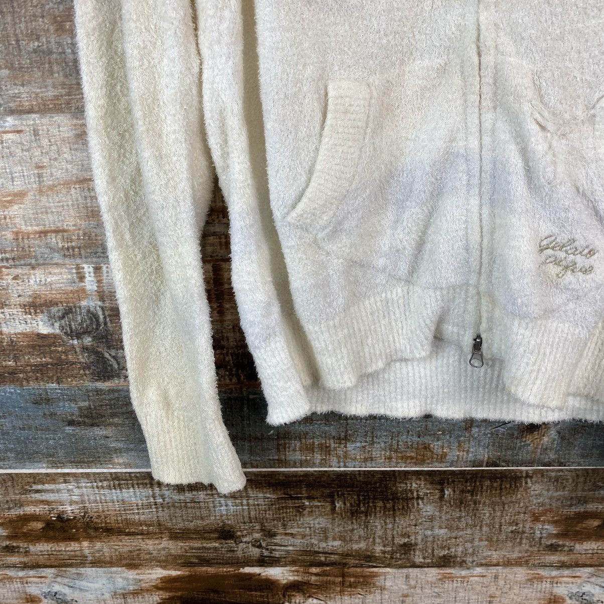 Japanese Brand DL Pique White fur shaggy Knitwear #C1041 Size M / US 6-8 / IT 42-44 - 7 Thumbnail