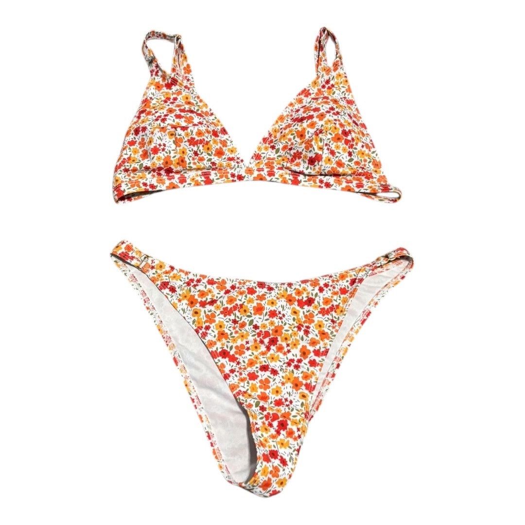 Shein Orange & Red Floral Bikini Size M Size M / US 6-8 / IT 42-44 - 1 Thumbnail