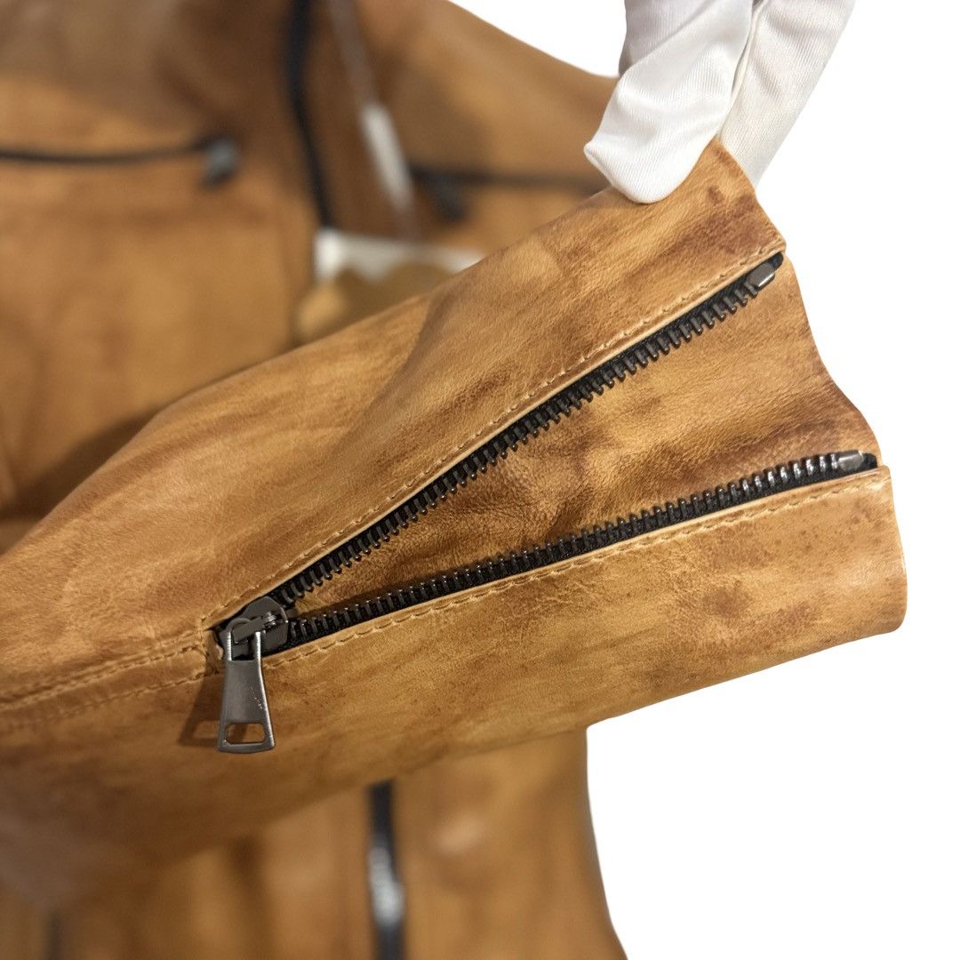 Other Florence Moon Italy Cognac Leather Moto Jacket – XS -NWT Size XS / US 0-2 / IT 36-38 - 7 Thumbnail