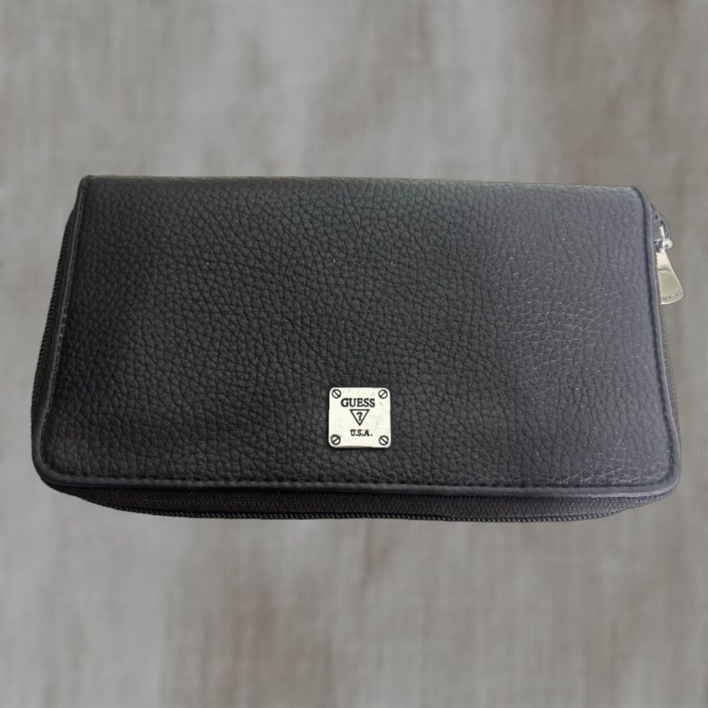 Guess GUESS Wallet Women Long Zip-Around Pebbled Texture Brown 7x4 Credit Card Folding Logo Zipper Bag Accessory Card Holder Size ONE SIZE - 1 Thumbnail