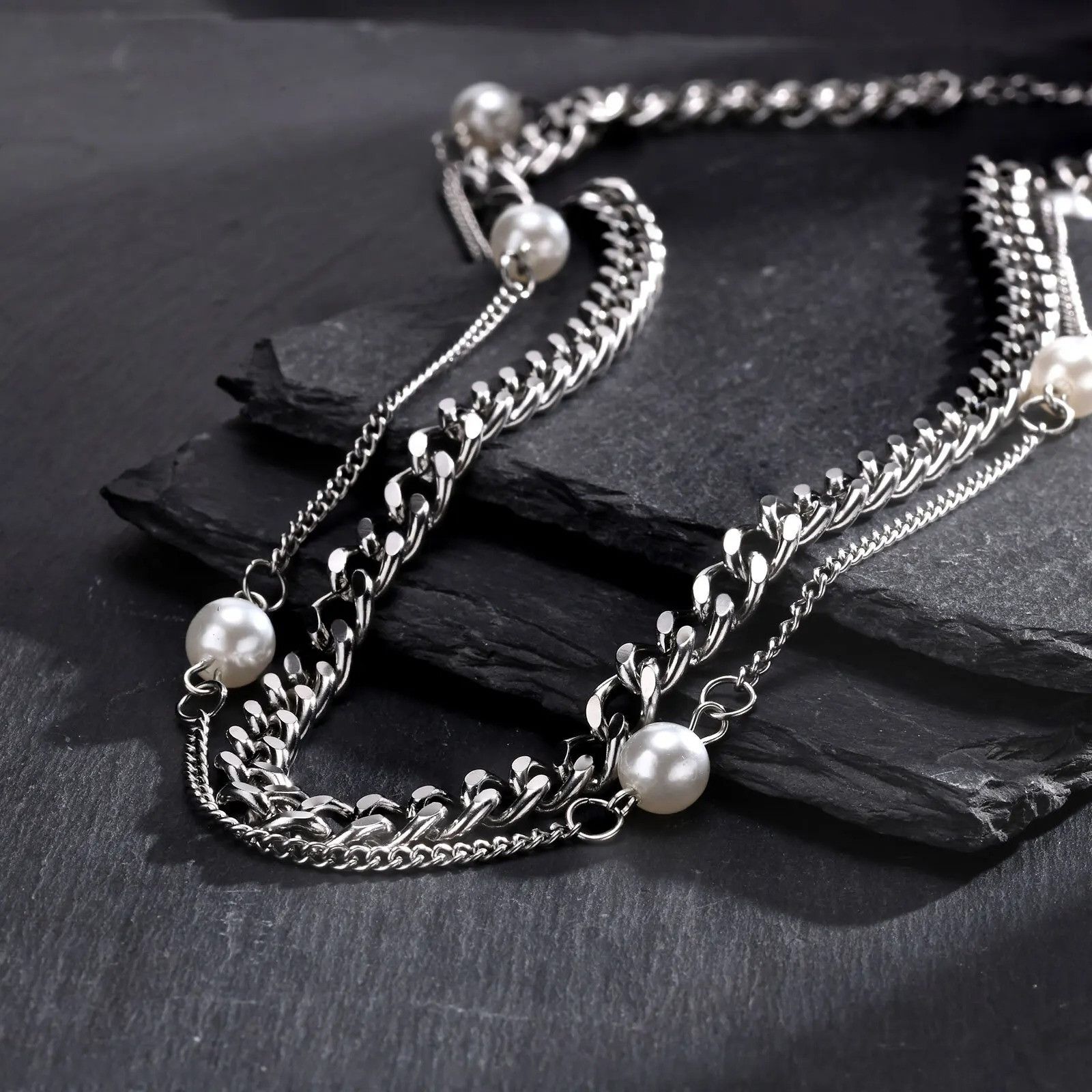 Vintage Cuban Chain Stacked Necklace Size ONE SIZE - 5 Thumbnail