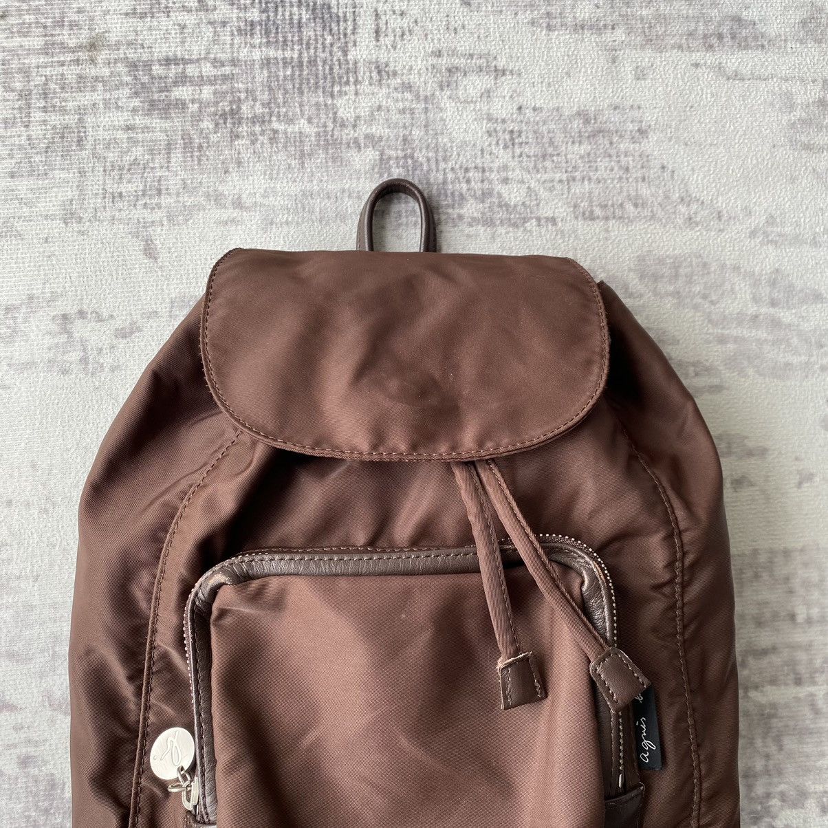 Designer × Japanese Brand × agnes b. Agnes B Brown Mini Backpack Prada Style Size ONE SIZE - 3 Thumbnail