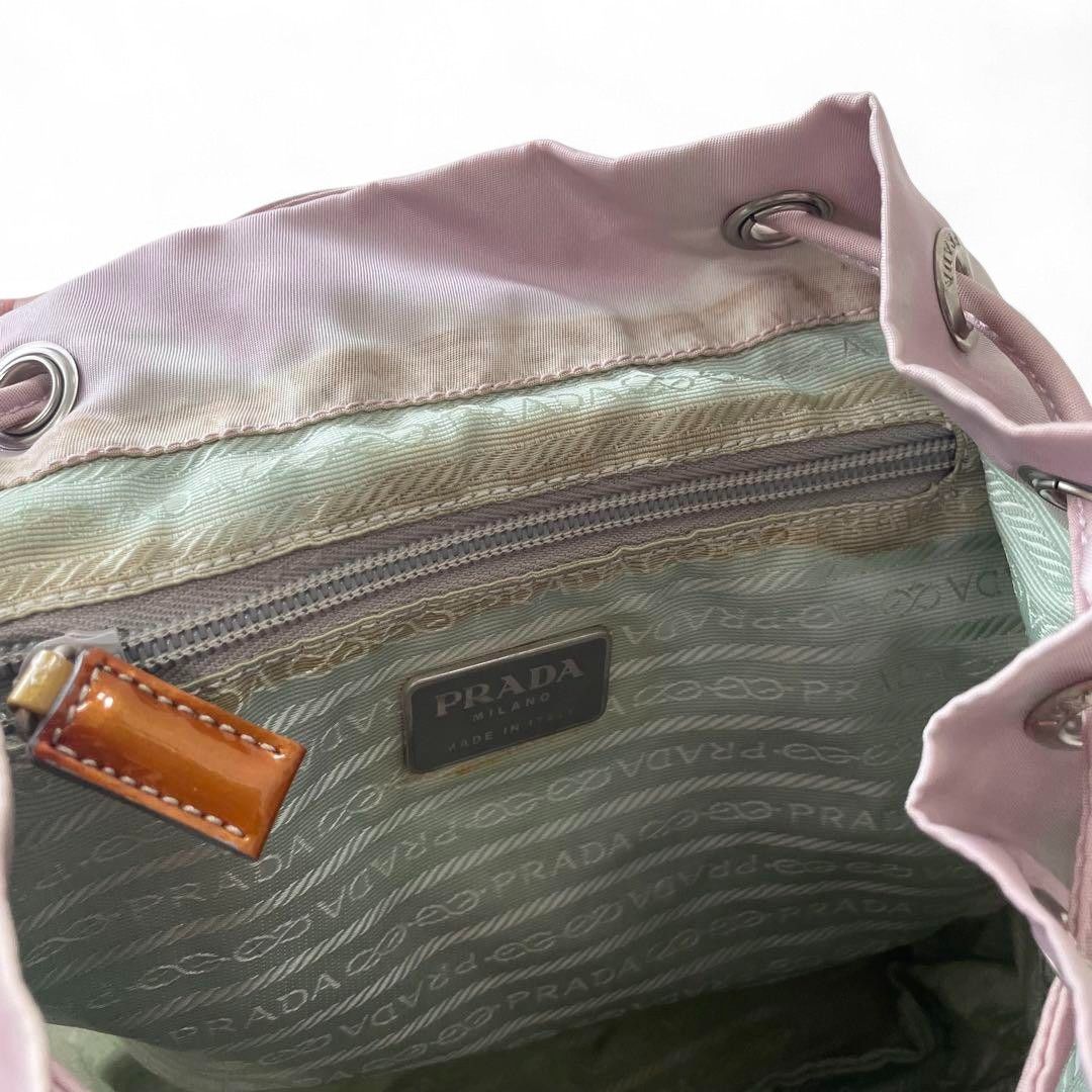 Prada Prada - Pink Leather Nylon Rucksack Backpack Triangle Logo Size ONE SIZE - 14 Thumbnail