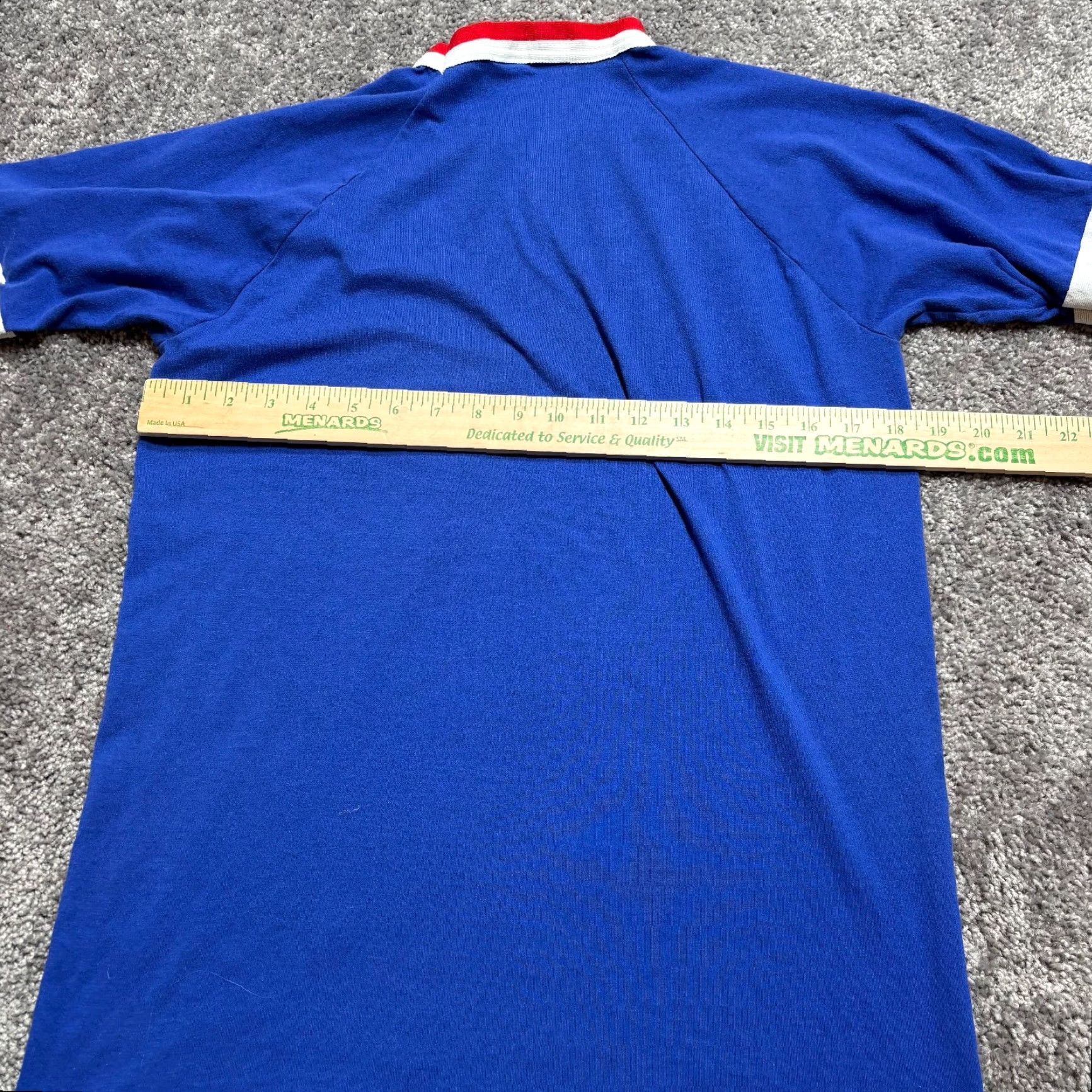 Vintage VINTAGE Chicago Cubs Ringer Tee XL Blue Sand Knit Knit T-Shirt USA Men Short Sleeve V-Neck 70s 80s Size US XL / EU 56 / 4 - 8 Thumbnail