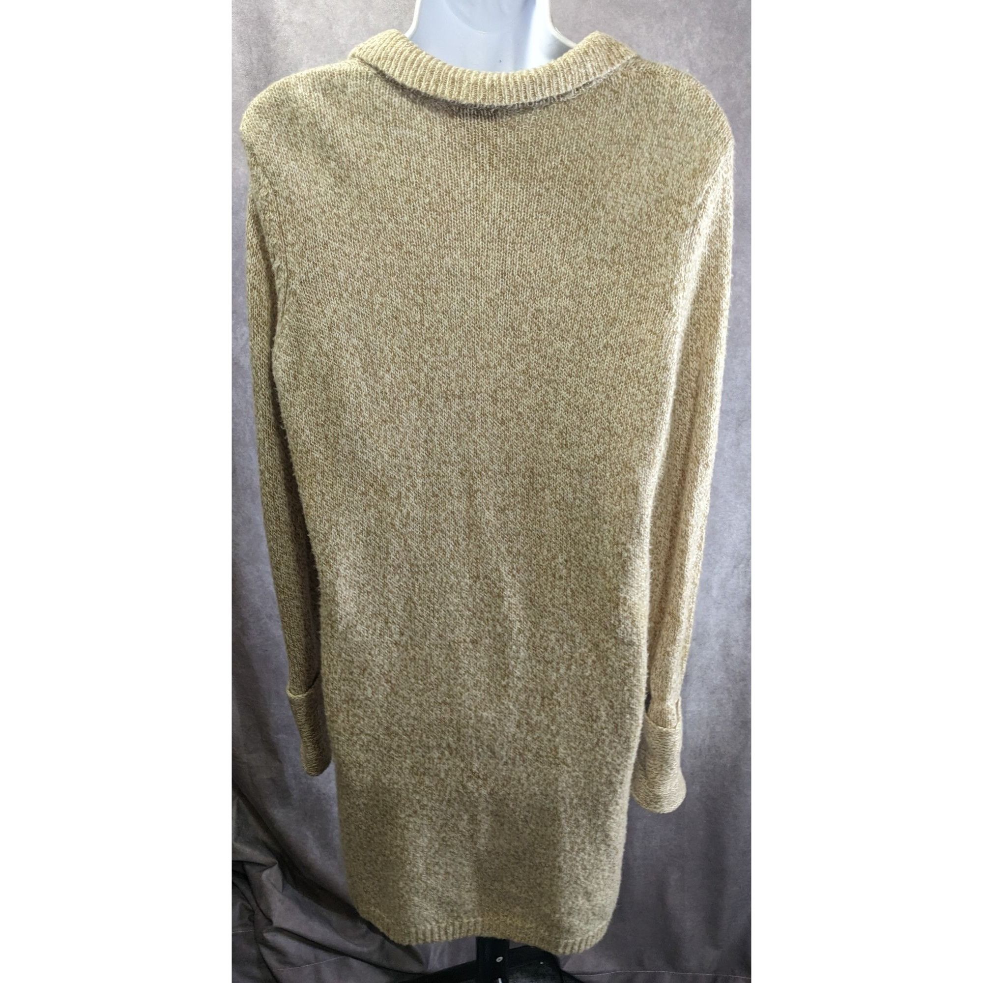 Calvin Klein Preppy Calvin Klein Longline Womens Beige Button-Down Cardig Size L / US 10 / IT 46 - 2 Thumbnail