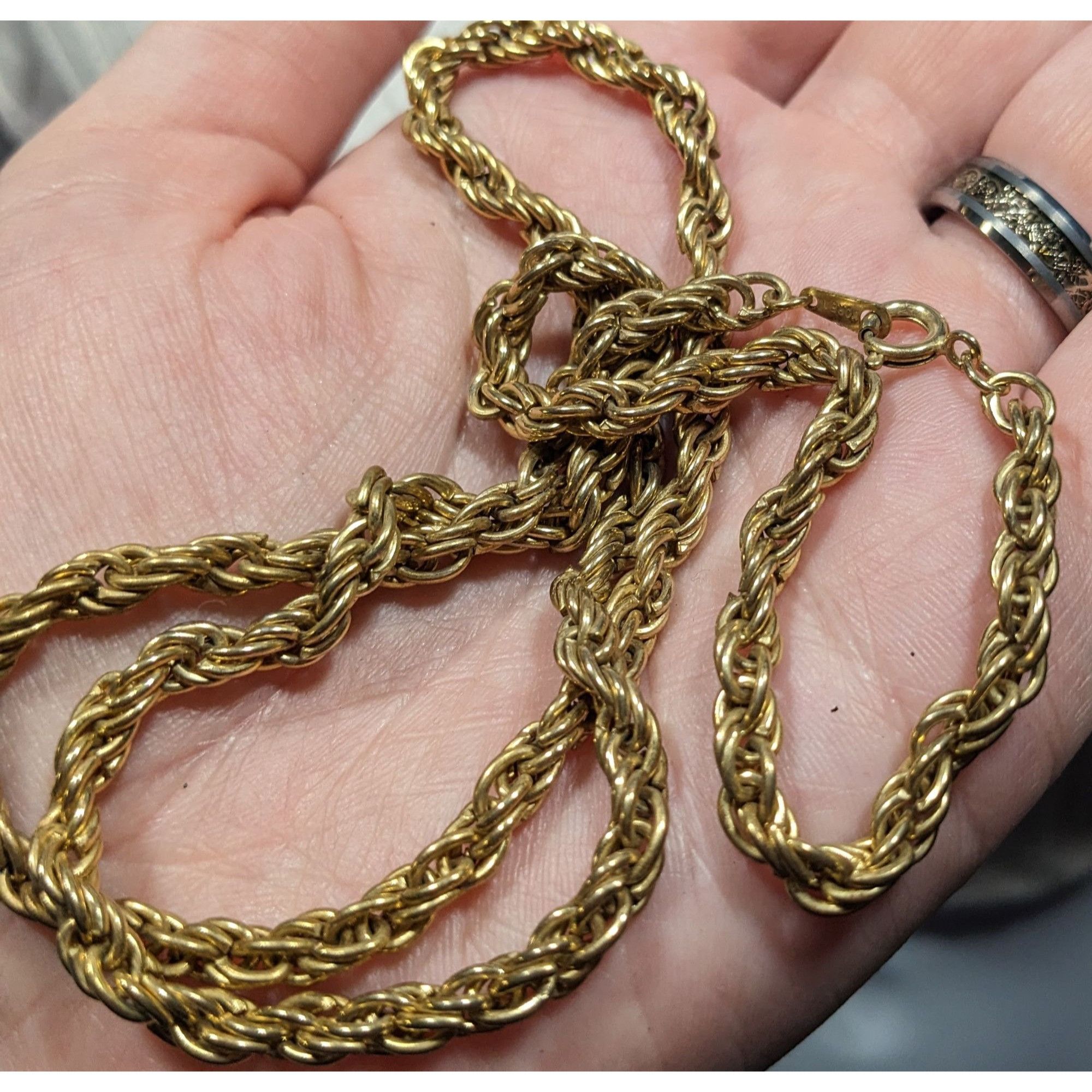 Other Vintage Korea Marked Gold Tone Rope Chain Necklace Size ONE SIZE - 3 Thumbnail