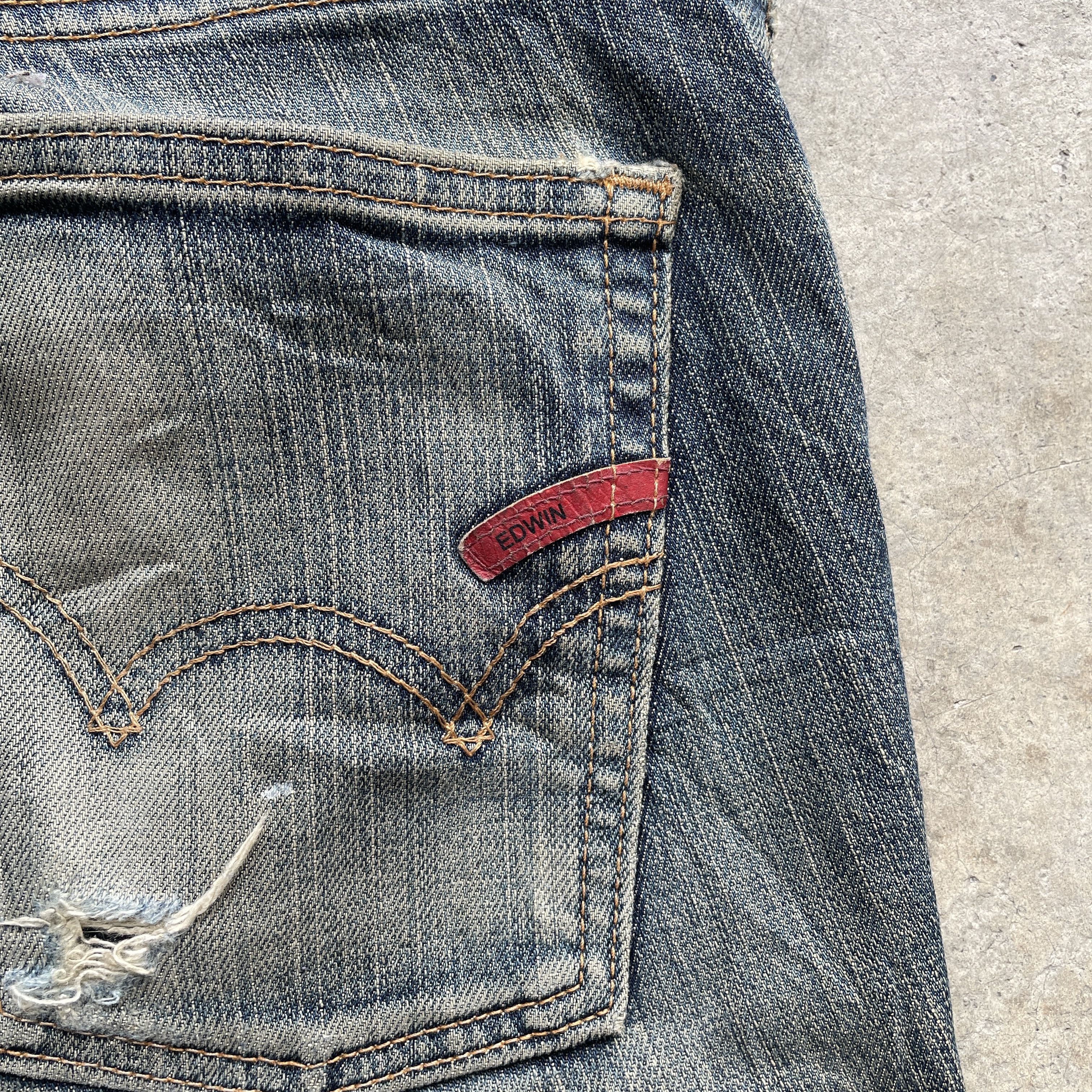 Edwin × Jean Vintage Edwin x Motor Head Rusty Jeans Sick Denim Pants Size US 31 - 11 Thumbnail