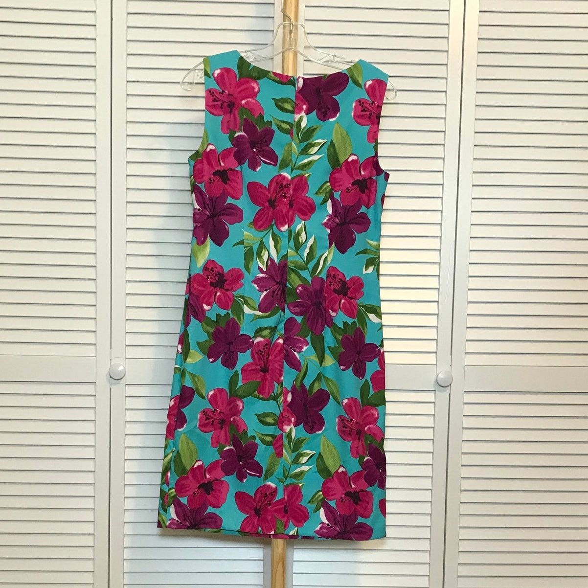 Other AGB Blue Floral Square Neck Sleeveless A-line Dress 10 Size L / US 10 / IT 46 - 2 Thumbnail