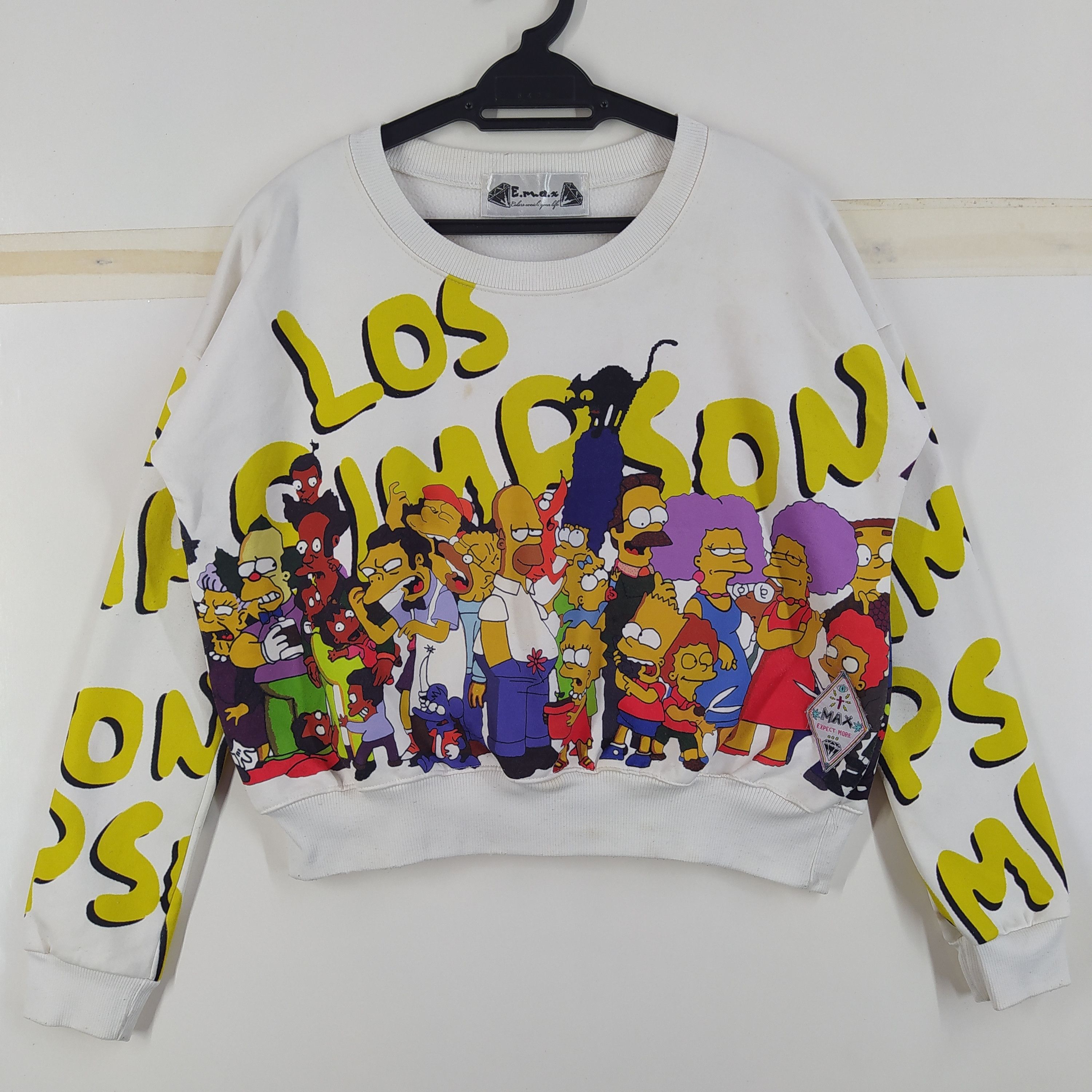 Designer × Vintage Vintage EMAX The Simpsons Crop Top Big Print Big Logo Rare Size US M / EU 48-50 / 2 - 1 Thumbnail