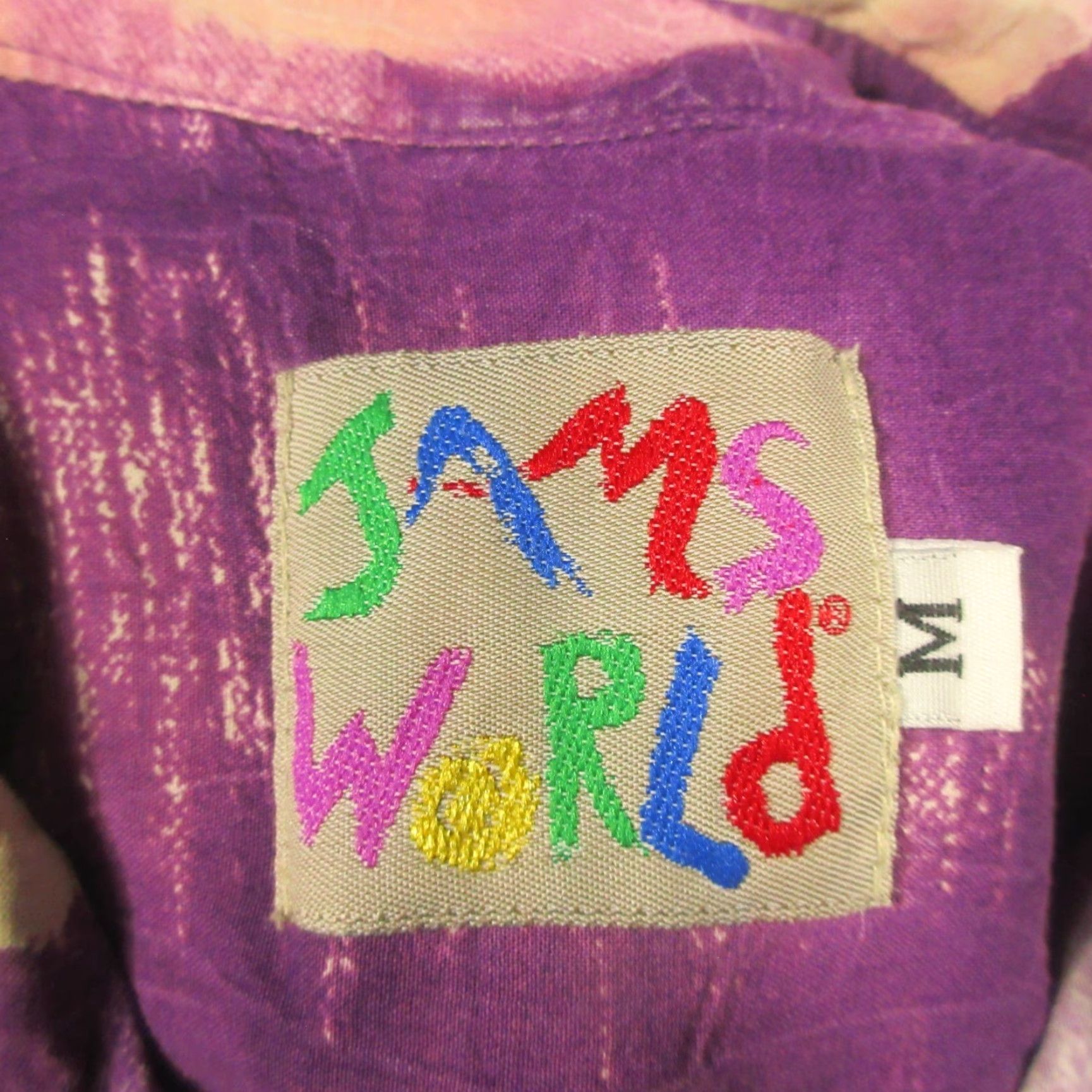 Jams World VINTAGE Jams World Shirt Button-Up Men M Purple Passion Abstract Floral USA EUC Size US M / EU 48-50 / 2 - 3 Thumbnail