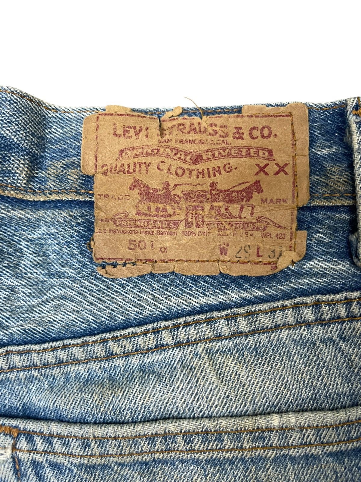 Levi's Vintage Levi’s 501 XX Distressed Jeans Straight Cut Size US 29 - 5 Thumbnail