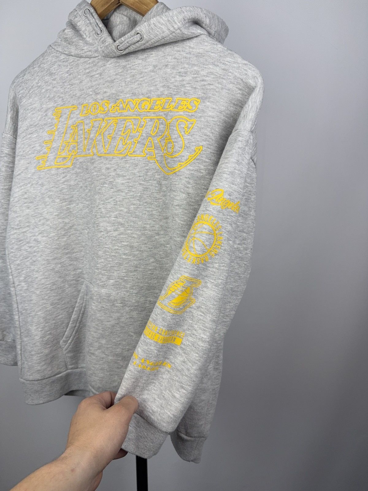 NBA × Vintage NBA Lakers Gray Hoodie Pullover Sweatshirt Vintage Style Size US XS / EU 42 / 0 - 4 Thumbnail