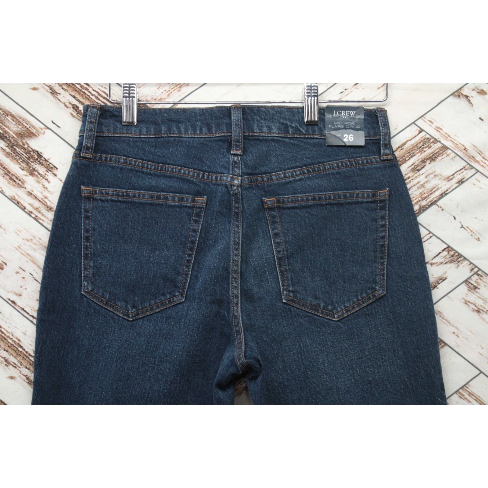 J.Crew NWT J.CREW Jeans Women's 26 Blue Mid Rise Flare Crop Denim Stretch Button Fly Cropped 5-Pocket Size 26" / US 2 / IT 38 - 4 Thumbnail