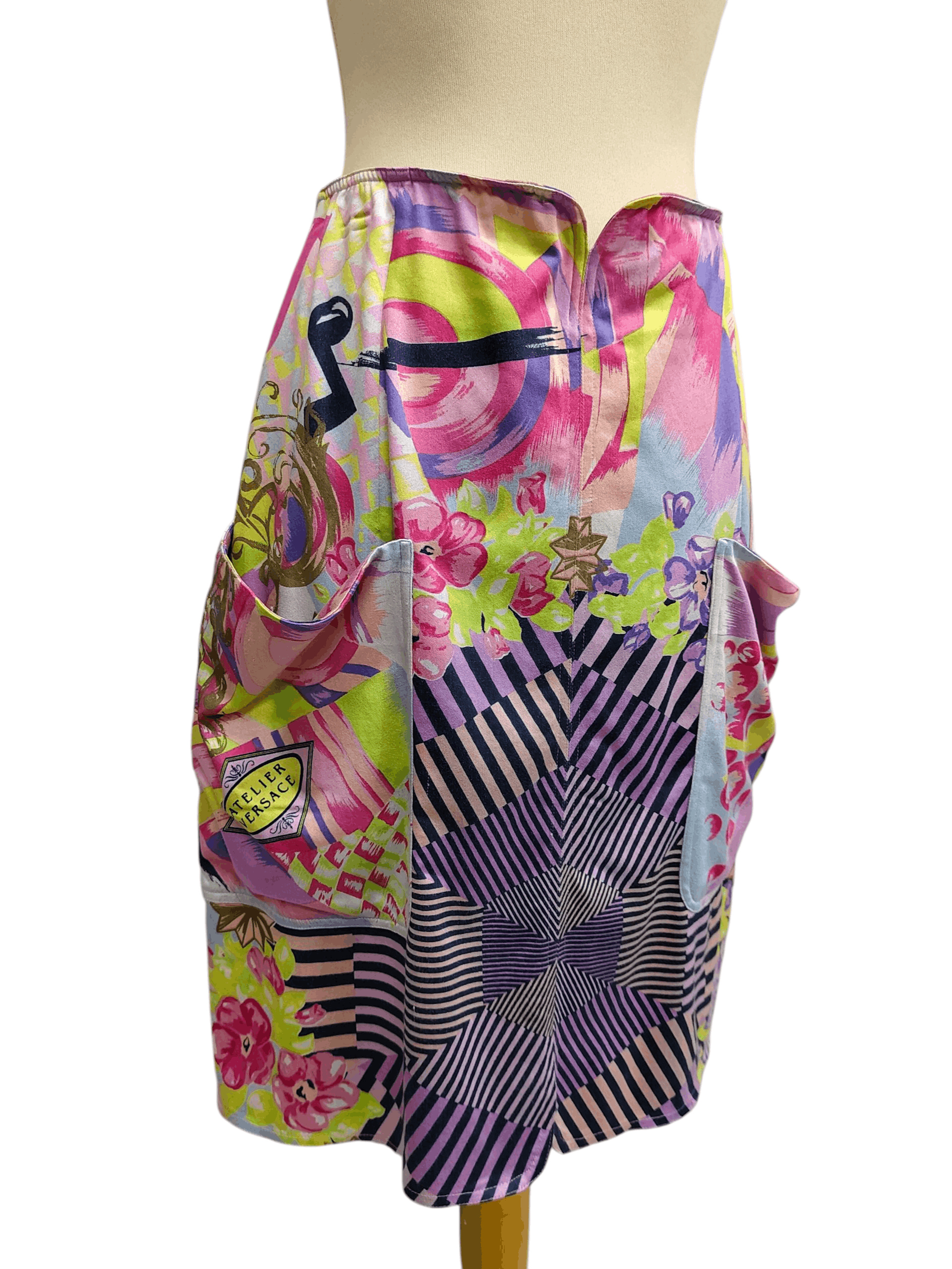 Versace ARCHIVE❤️‍🔥80s Gianni Versace Psychedelic Baroque Art Skirt Size 30" / US 8 / IT 44 - 6 Thumbnail