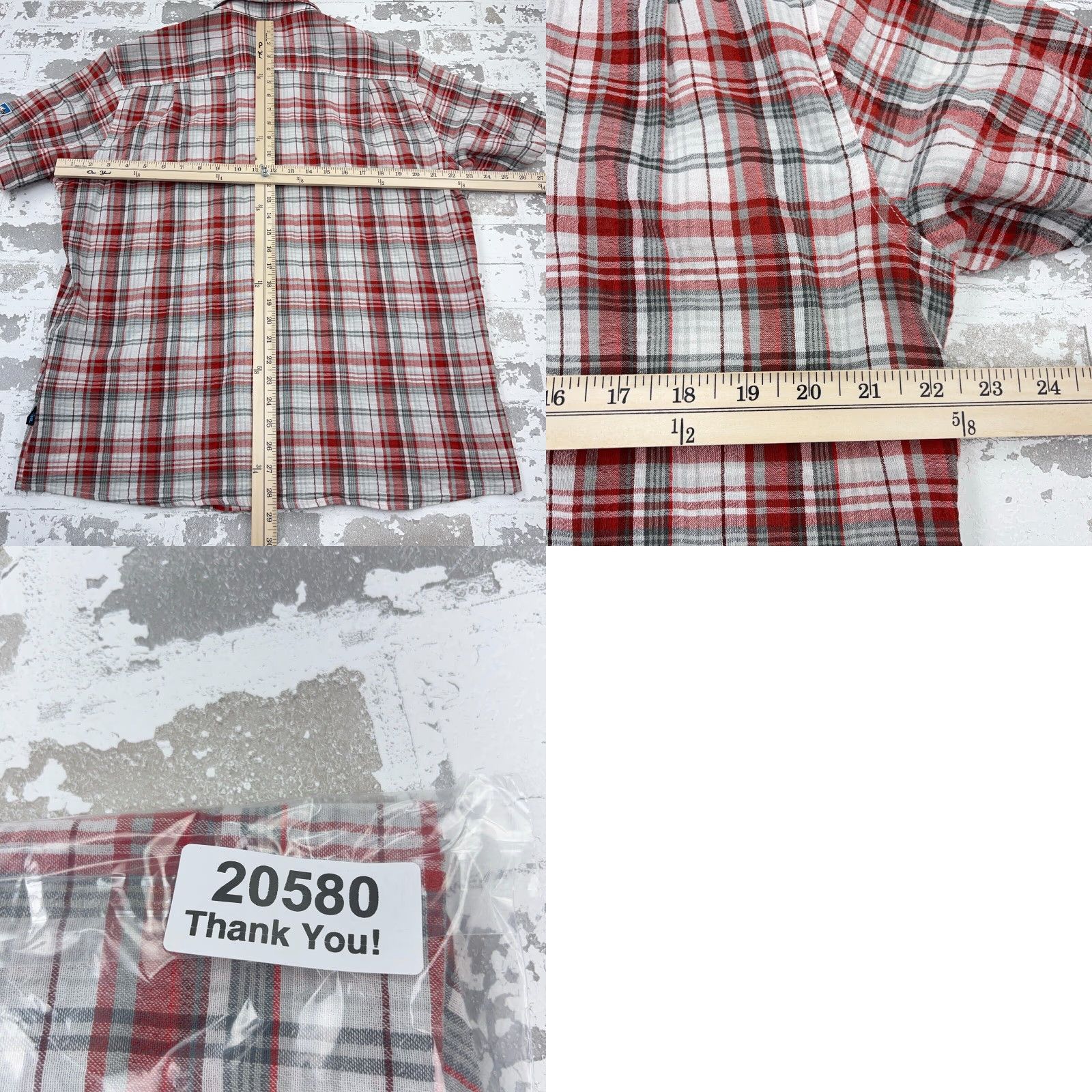 Vintage VINTAGE Kuhl Shirt Men XL Orange White Plaid Button Up Organic Cotton Camp Hiking Pocket Size US XL / EU 56 / 4 - 8 Thumbnail