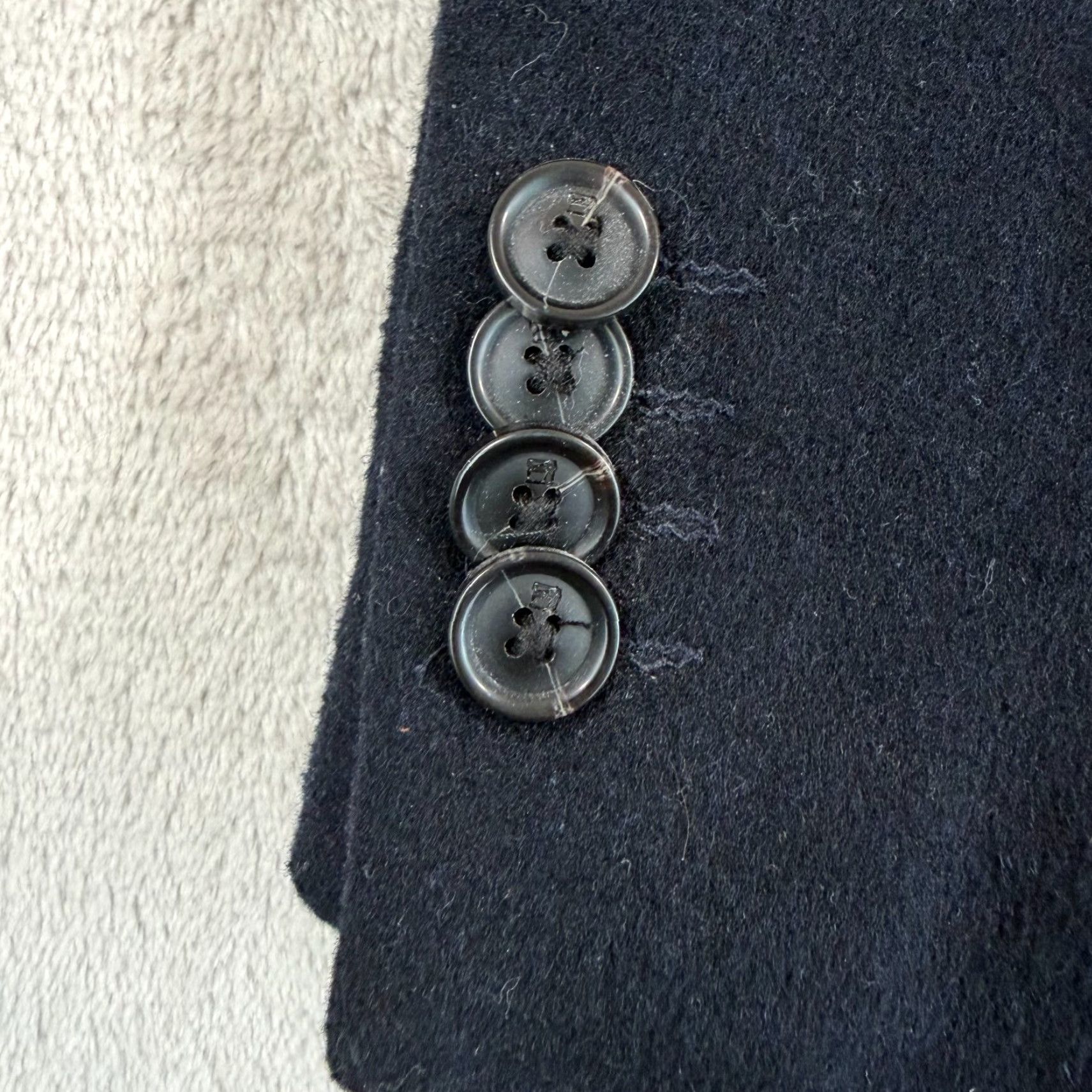 Scotch & Soda Scotch & Soda Amsterdam Wool-Blend Overcoat Men L Blue Solid Button Long Coat Casual Formal 6? Size US L / EU 52-54 / 3 - 3 Thumbnail