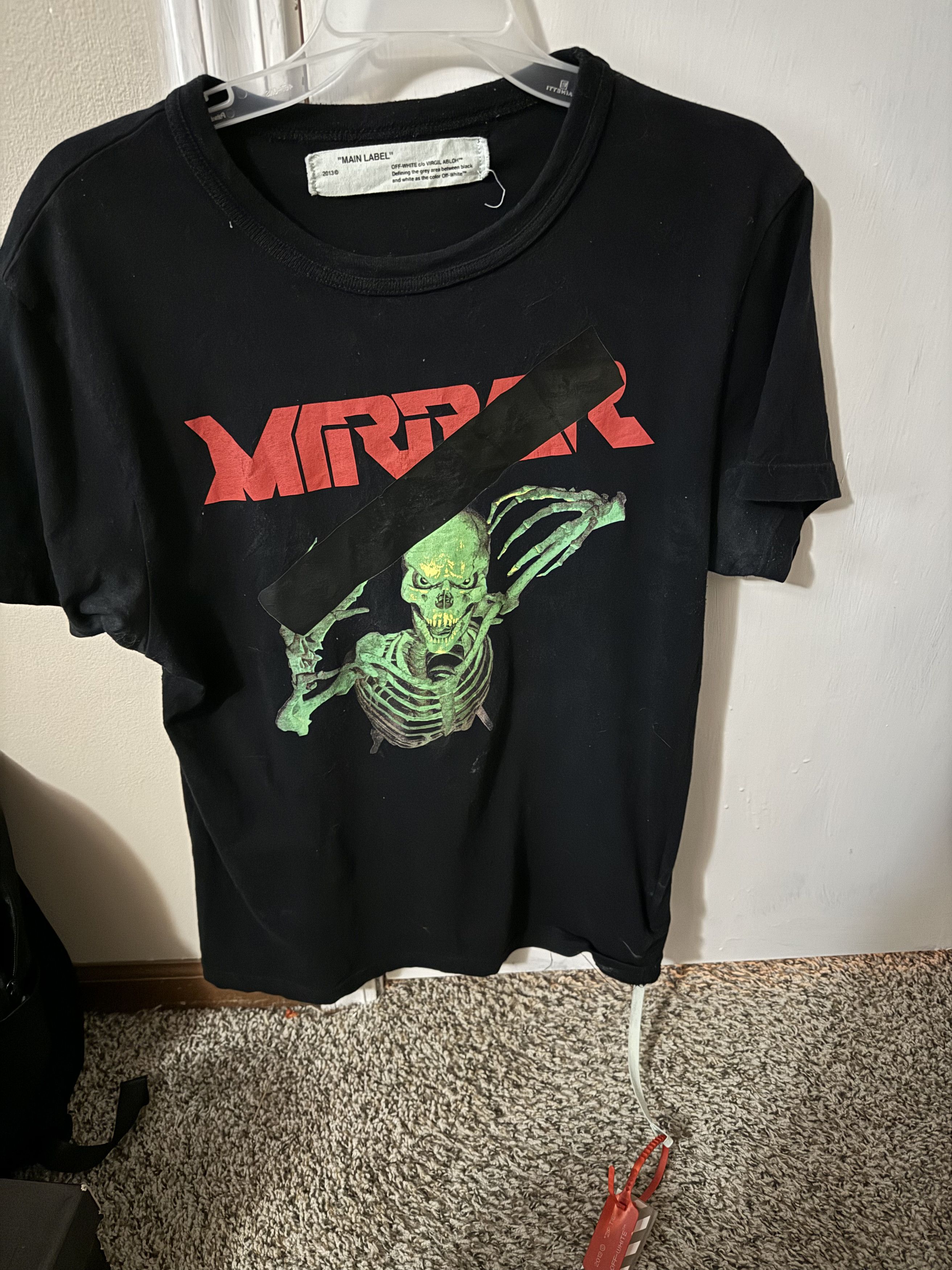 OFF-White Mirror Skeleton authentic Mens T-Shirt