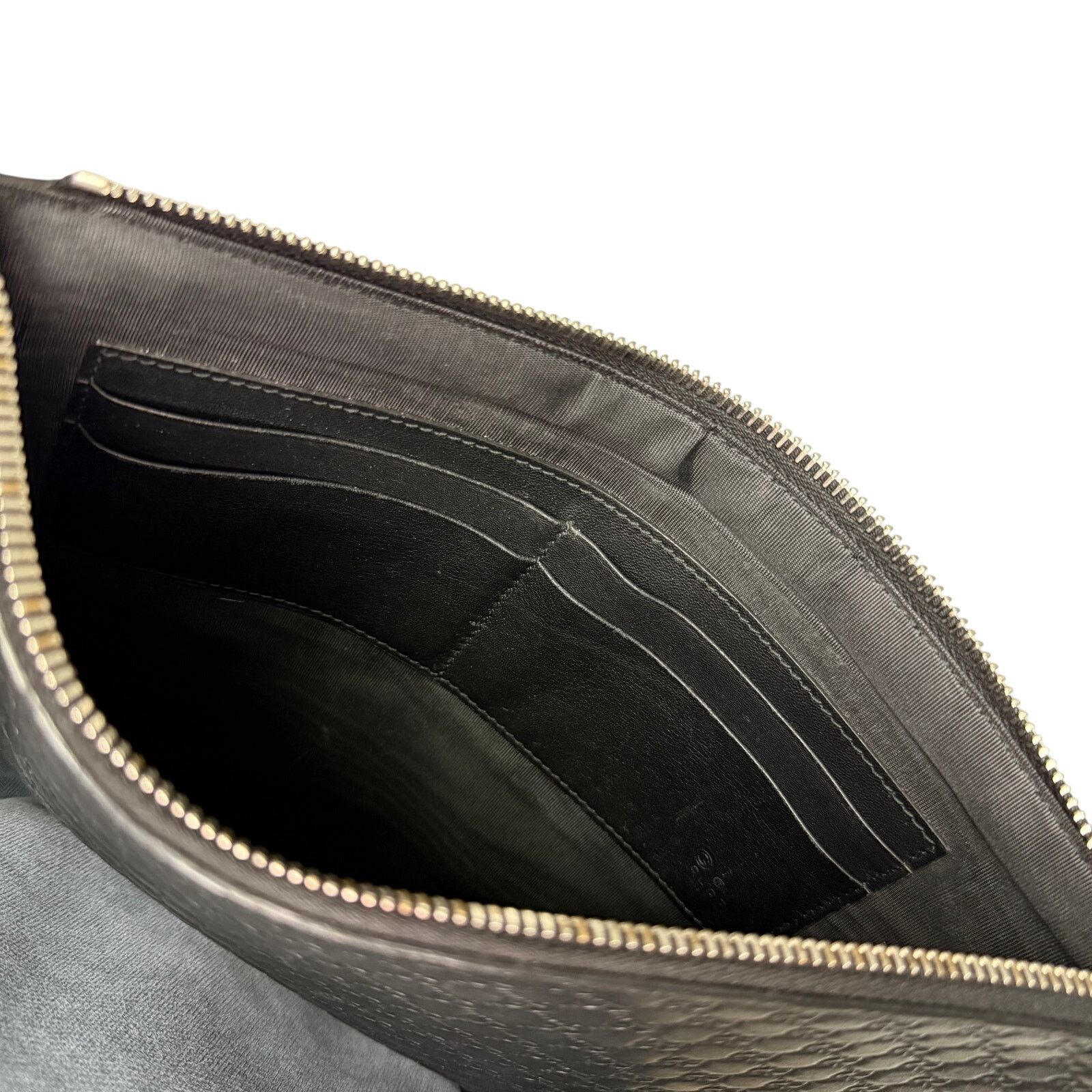 Gucci Gucci Microsima Monogram GG Men's Clutch Bag 544422 Black Size ONE SIZE - 4 Thumbnail