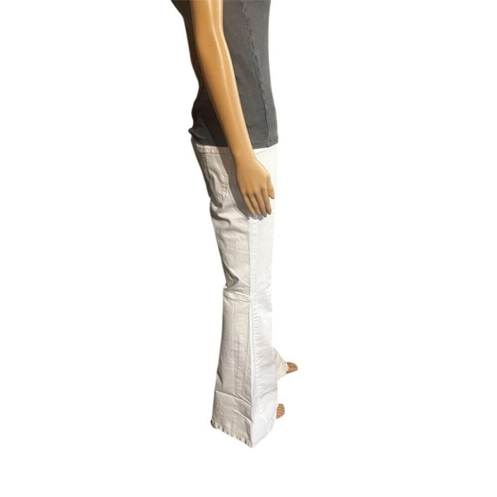 Celio Cello wide bell bottom flare Leg Stretch Pants White Size L Size 36" / US 14 / IT 50 - 5 Thumbnail