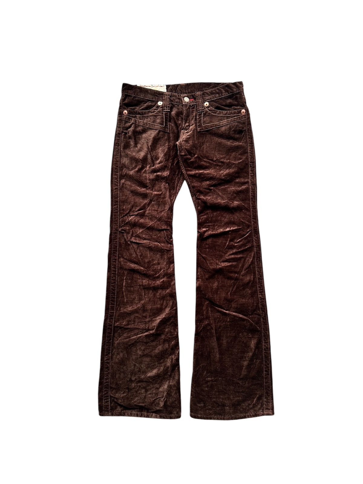 If Six Was Nine × Japanese Brand × Le Grande Bleu (L.G.B.) Vintage Blue Way Flare Pants Size 31" - 2 Thumbnail