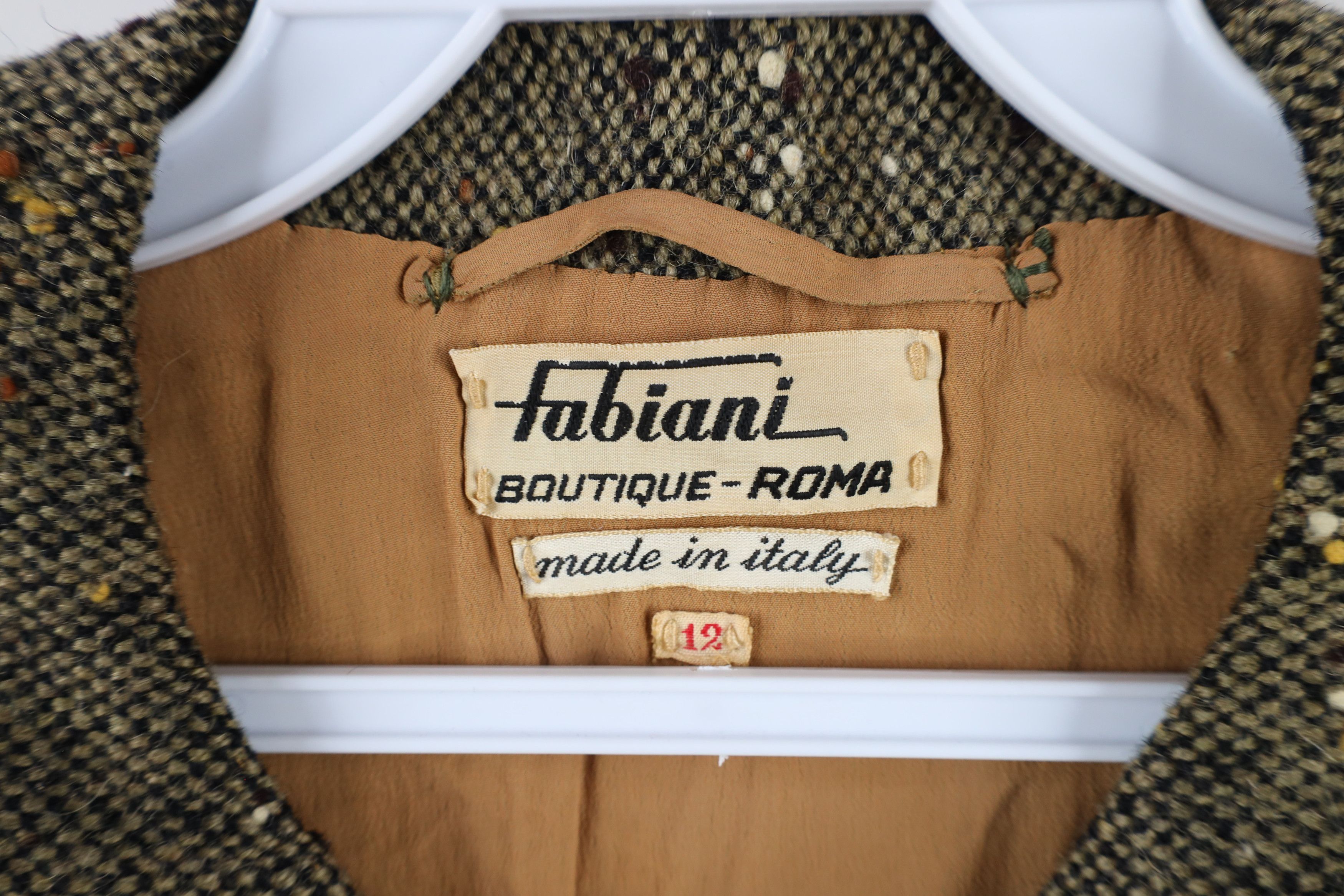 Vintage Vintage 50s Italian Couture Tweed Button Blazer Jacket Italy Size XL / US 12-14 / IT 48-50 - 6 Thumbnail