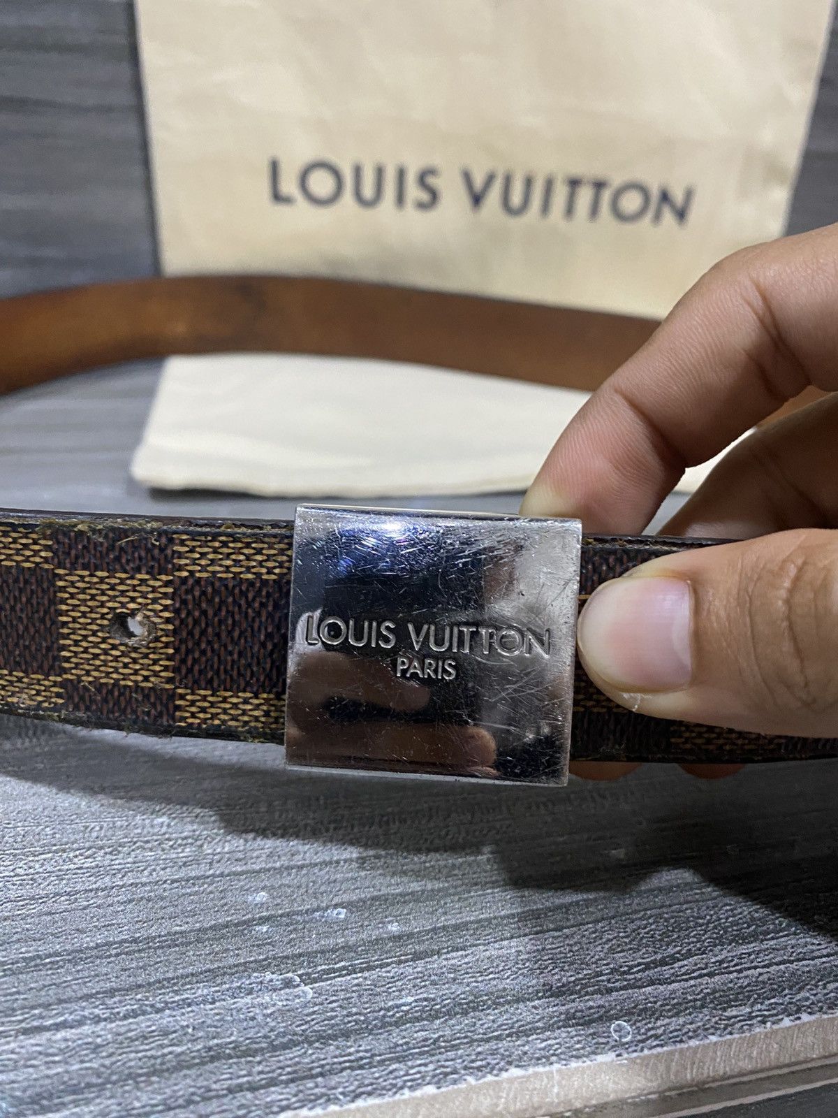 Louis Vuitton Louis Vuitton Paris Damier Ebene Belt Leather Made France Size 32 - 6 Thumbnail