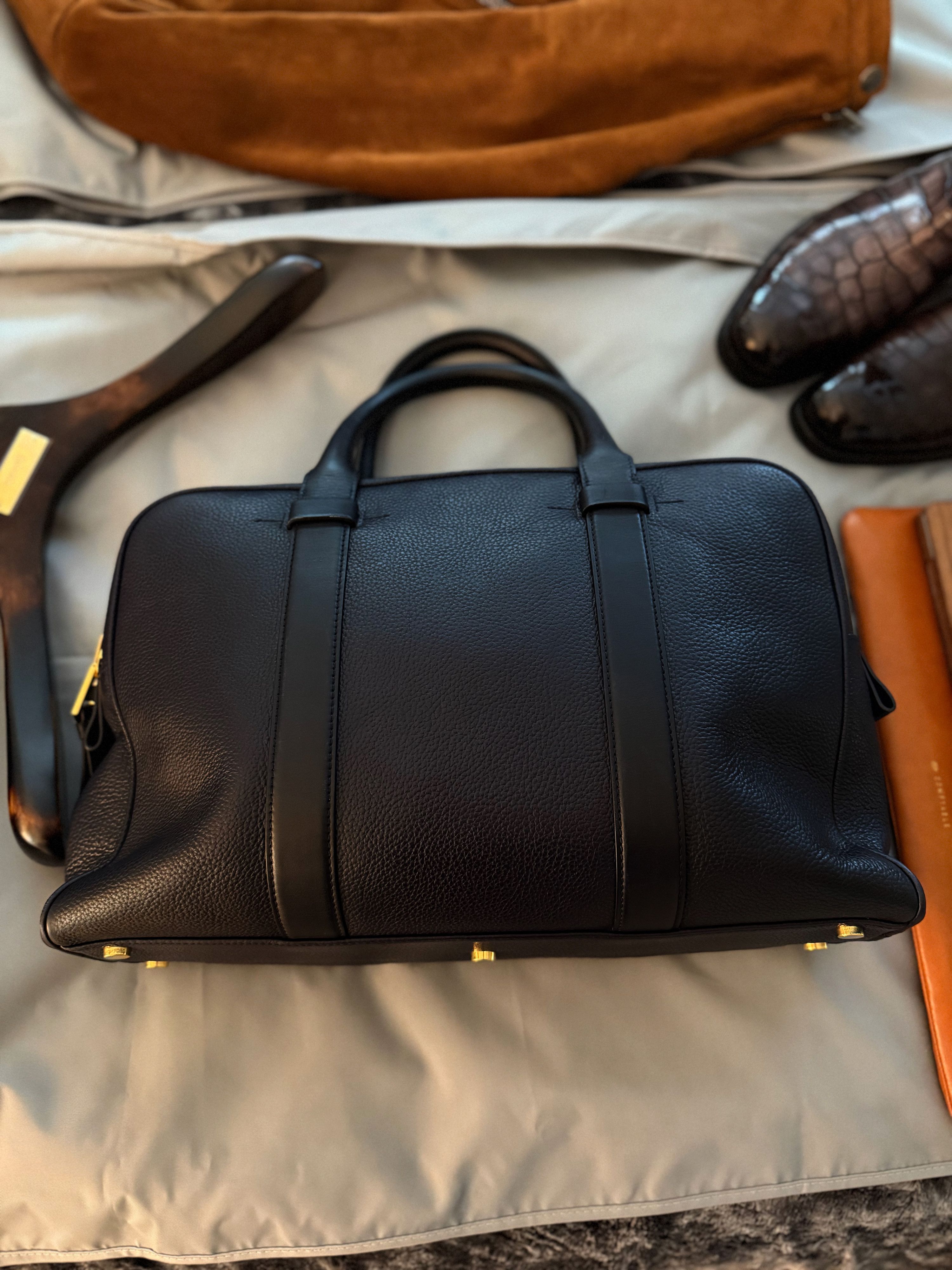 Coveted $4,350 w/tax Signature Buckley Leather Briefcase