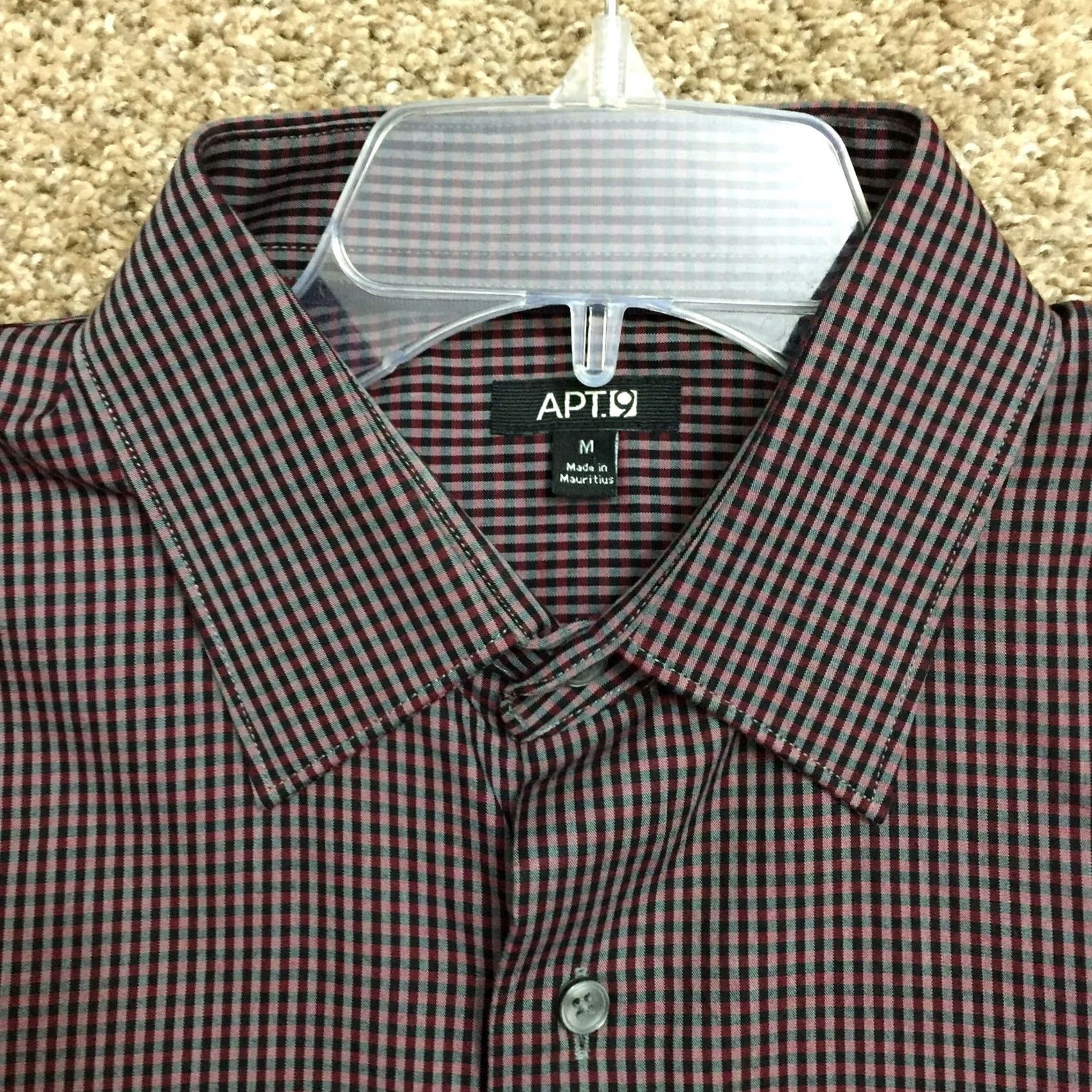 Vintage Apt 9 Shirt Mens Medium Red Gray Check Long Sleeve Button Front Size US M / EU 48-50 / 2 - 2 Thumbnail
