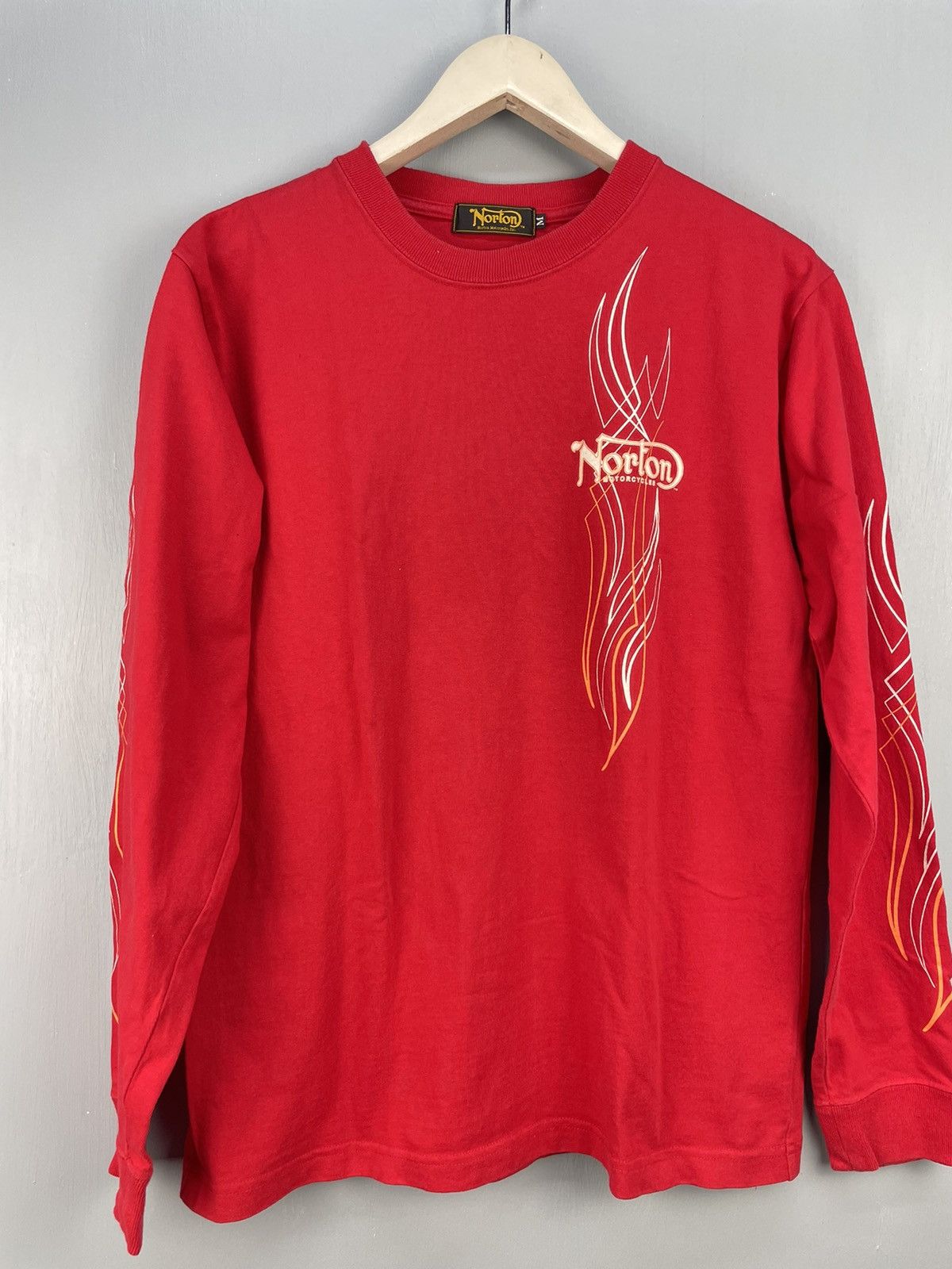 Norton Vintage Norton Motorcycle pinstripe long sleeve shirt Size US M / EU 48-50 / 2 - 3 Thumbnail