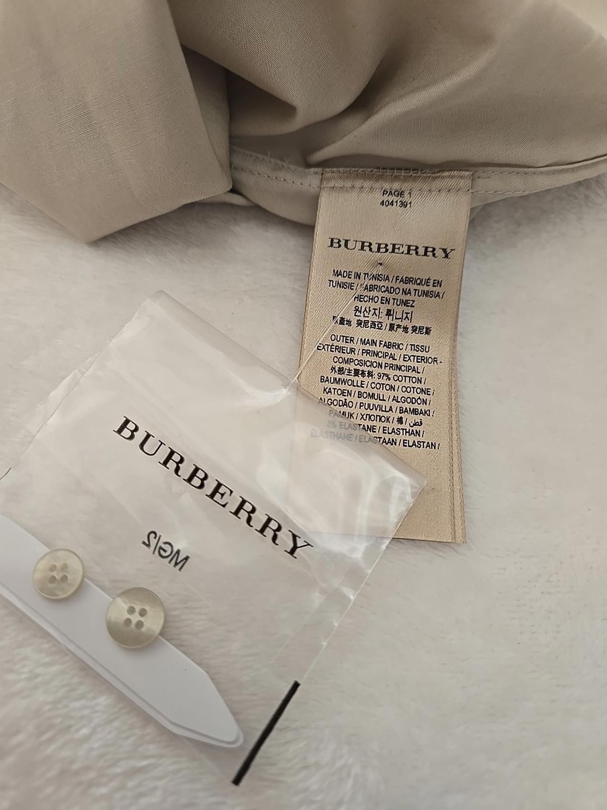 Burberry NWT Mens S Burberry Button Up Long Sleeve Stone Slim 15 - 38 Size US S / EU 44-46 / 1 - 7 Thumbnail