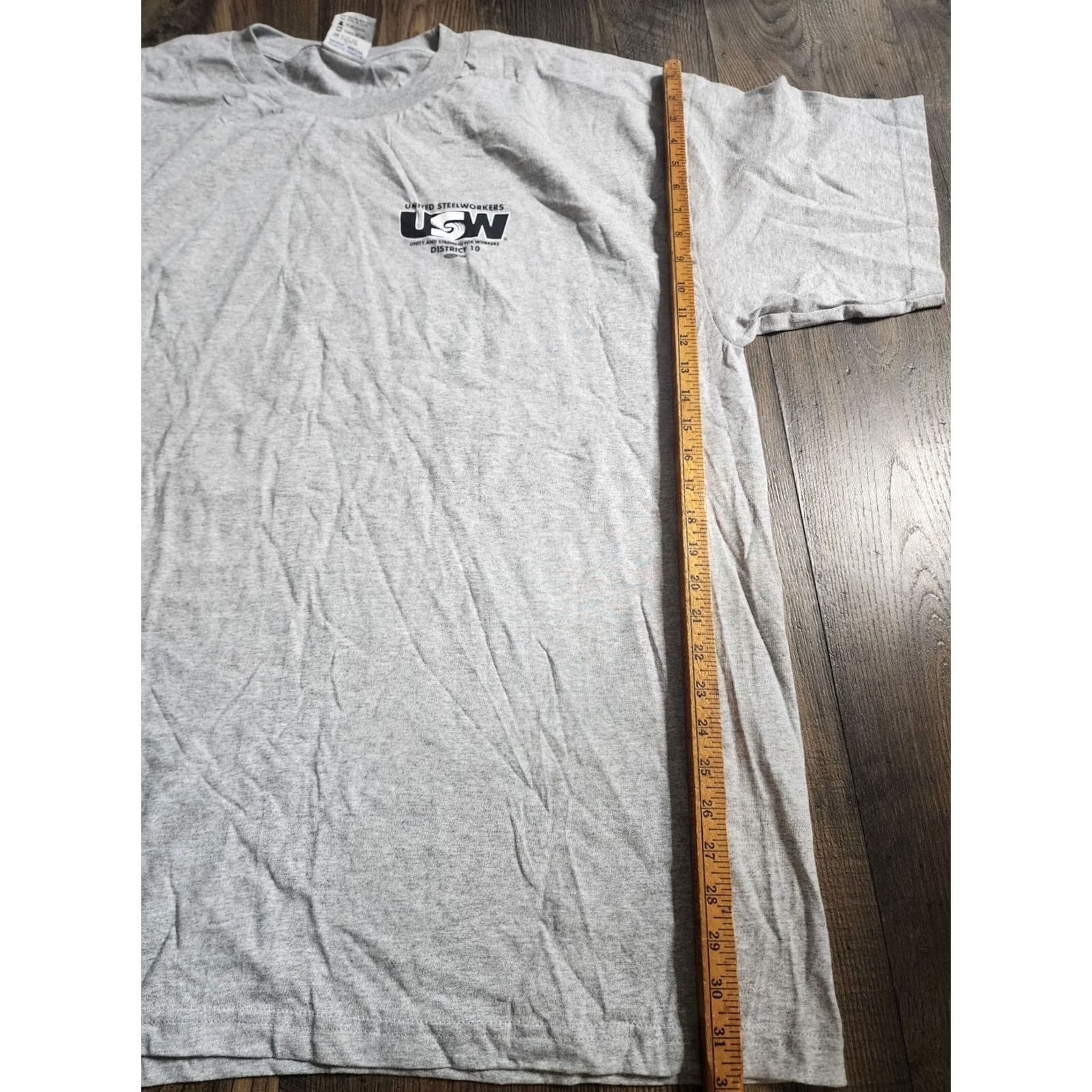 Vintage Mens 3XL Steelworkers Union District 10 American Eagle T Shirt Double Sided Shirt Mens 3XL Gray Cotton Size US XXL / EU 58 / 5 - 2 Thumbnail