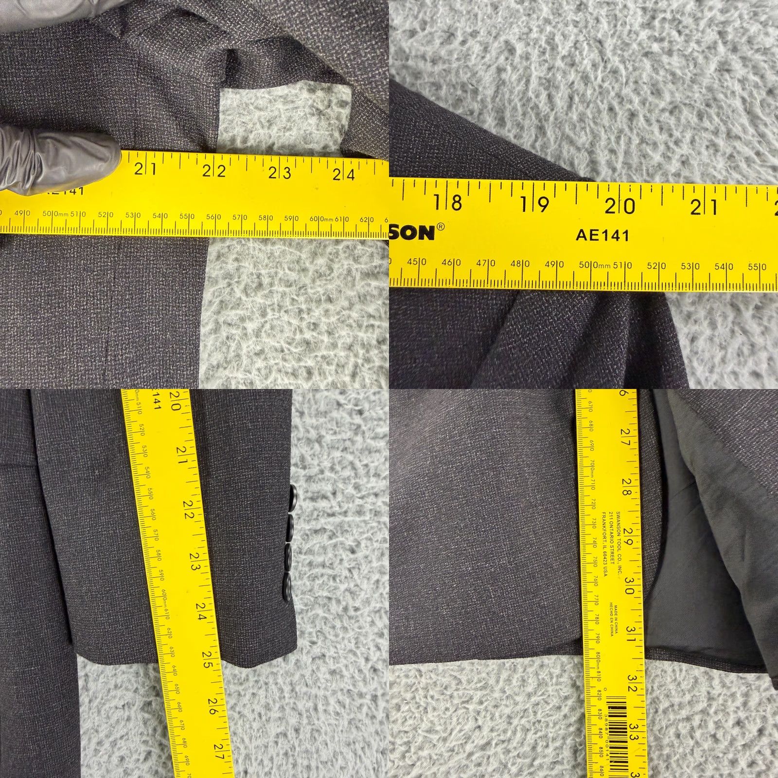 Brooks Brothers Brooks Brothers Blazer Jacket Mens 44R Gray Wool Nylon Made in Italy Size 44R - 8 Thumbnail